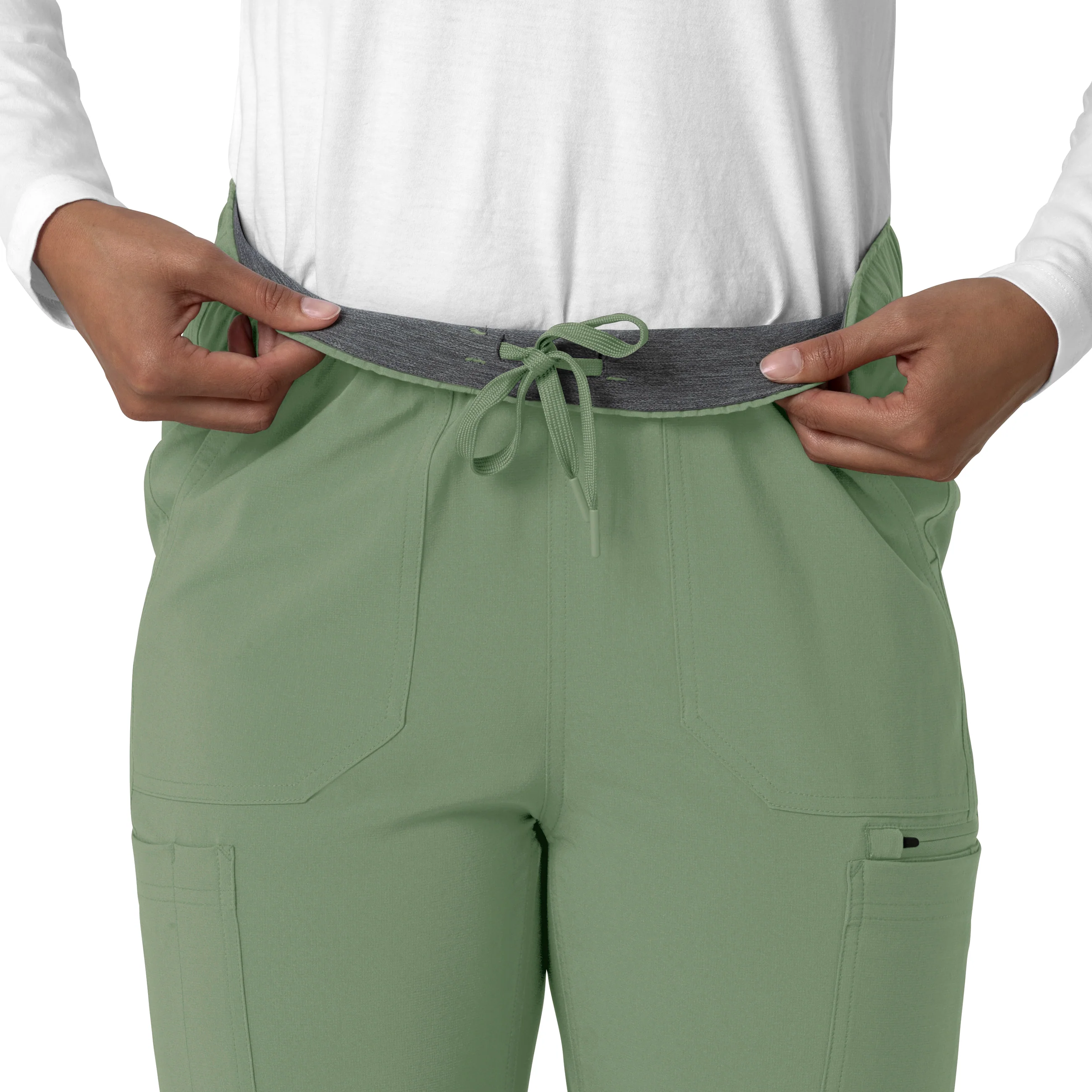 Carhartt Force Cross-Flex Women's Straight Leg Cargo Scrub Pant - Green Slate - Image 6