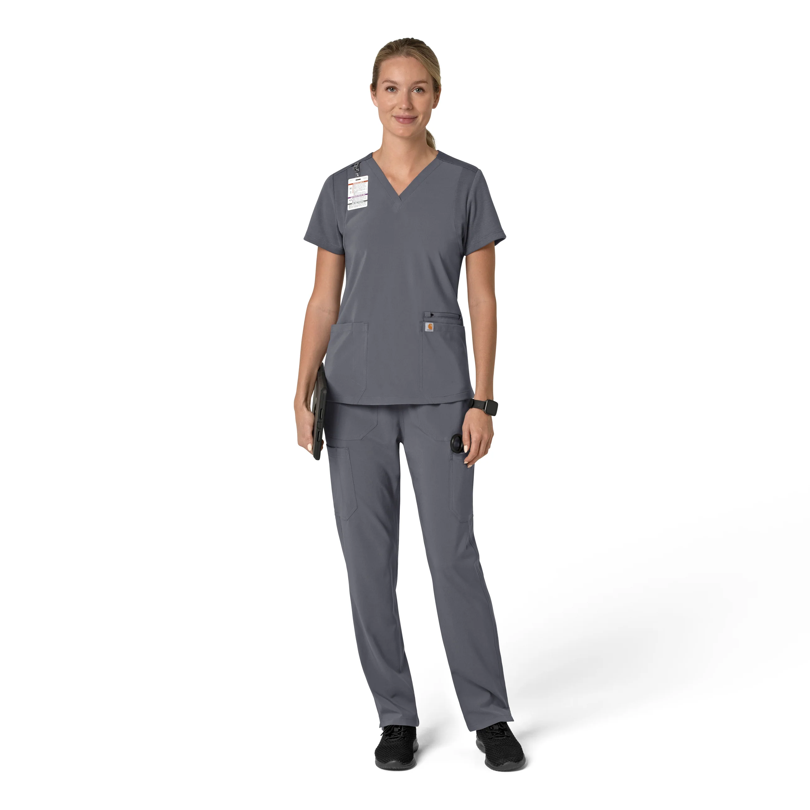 Carhartt Cross-Flex Women's Boot Cut Scrub Pant - Approaching Storm - Image 3