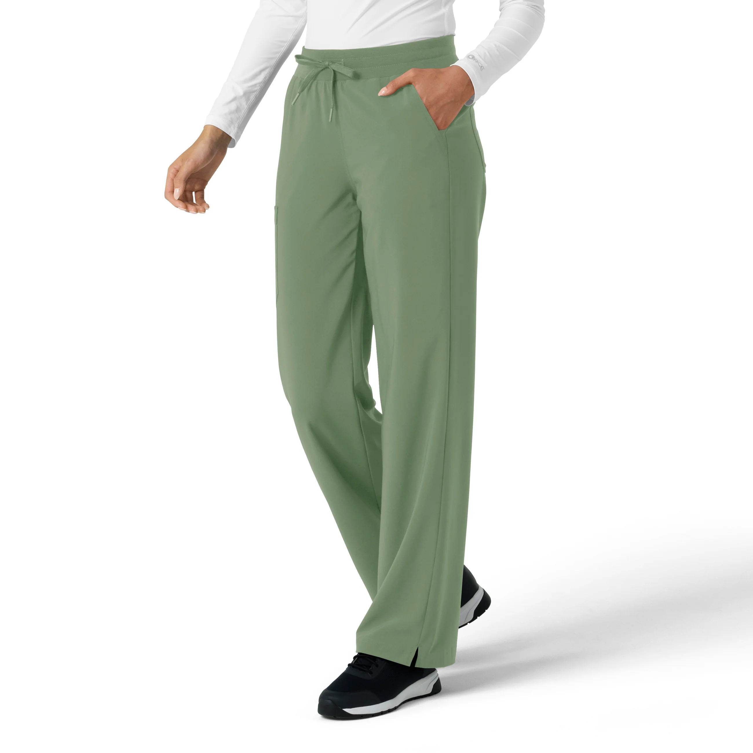 Carhartt Force Cross-Flex Women's Boot Cut Scrub Pant - Green Slate - Image 4