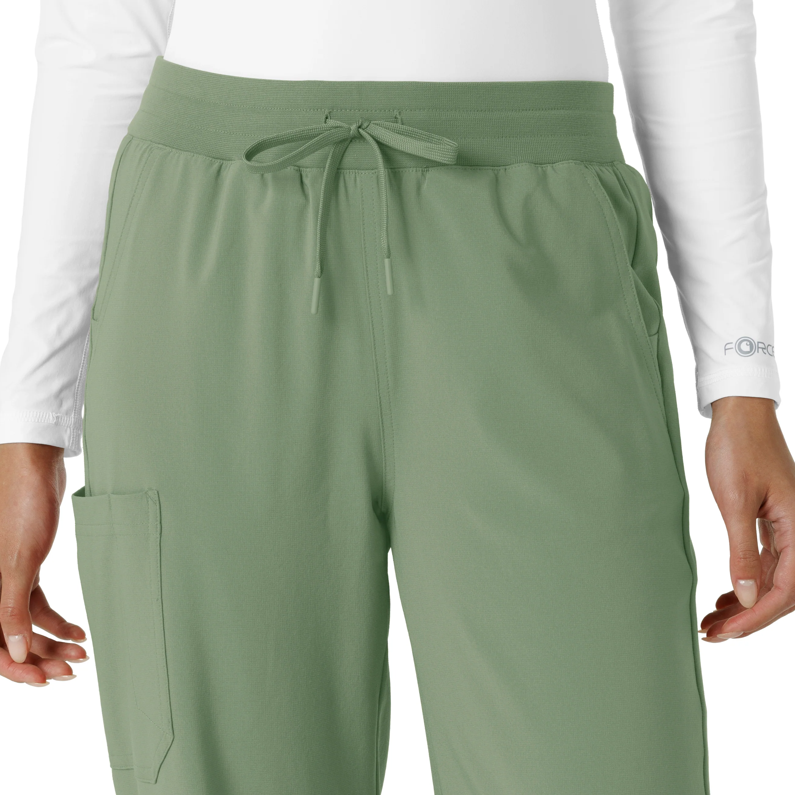Carhartt Force Cross-Flex Women's Boot Cut Scrub Pant - Green Slate - Image 5