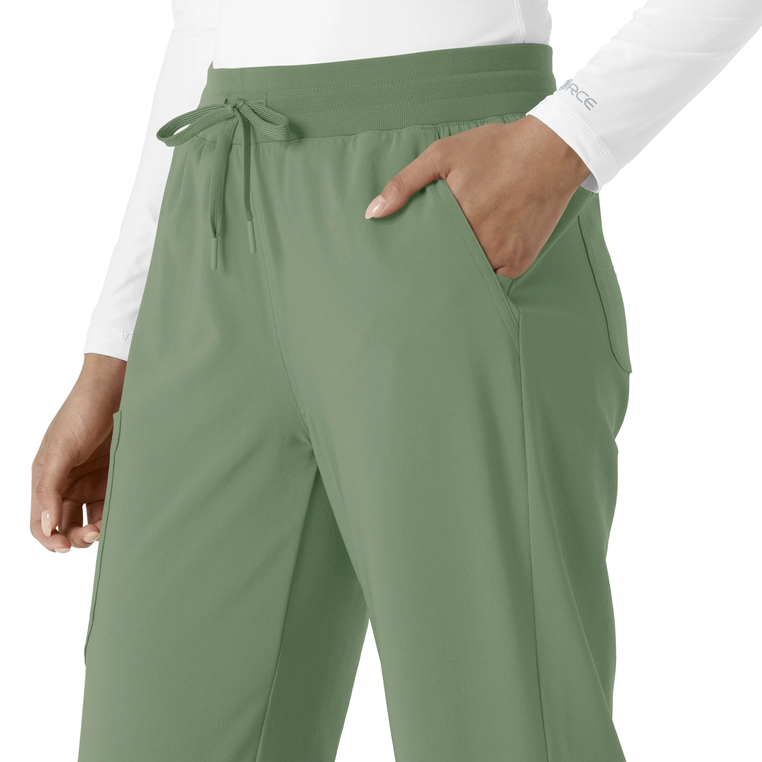 Carhartt Force Cross-Flex Women's Boot Cut Scrub Pant - Green Slate - Image 7