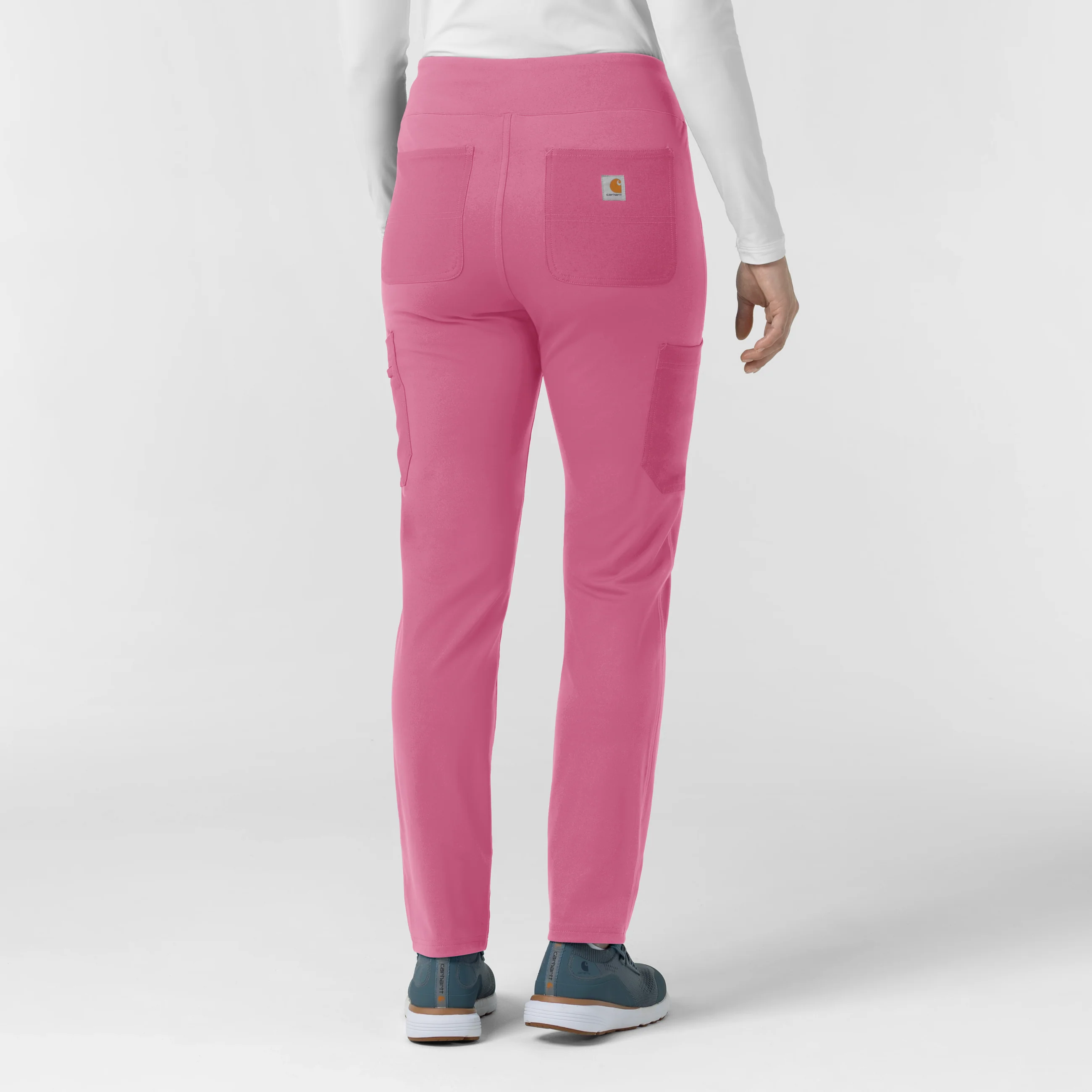Carhartt Force Cross-Flex Knit Women's Modern Scrub Pant - Electric Fuschia - Image 2