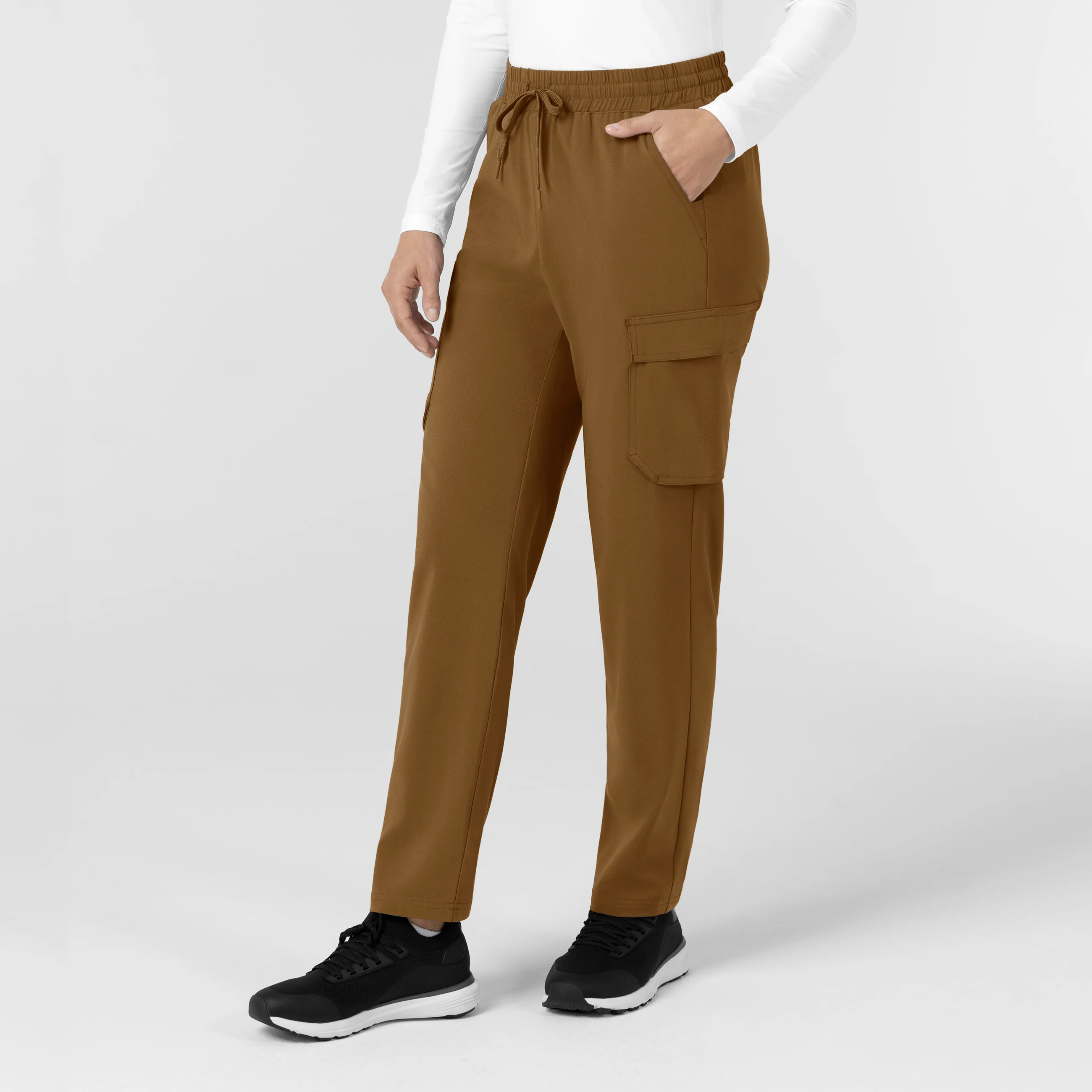 Carhartt Cross-Flex Women’s Cross-Flex High Waisted Ankle Scrub Pant - Carhartt Brown - Image 3
