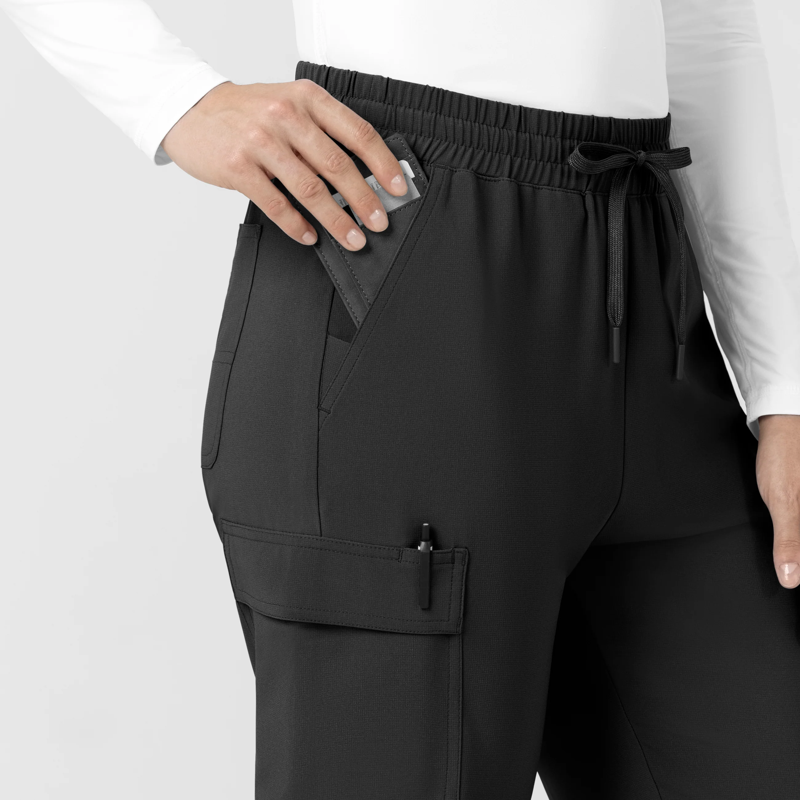 Carhartt Women’s Force Cross-Flex High Waisted Ankle Scrub Pant - Black - Image 6