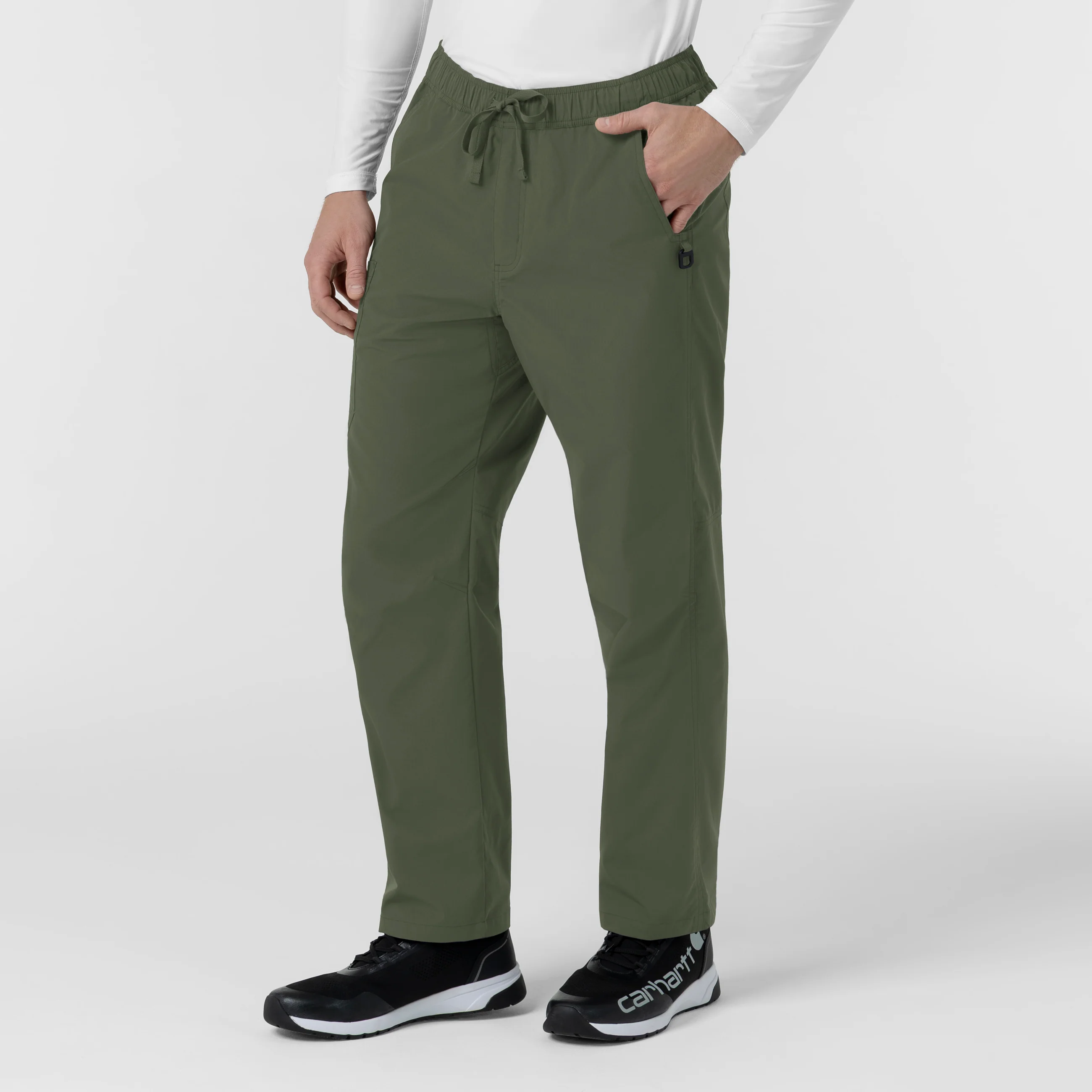 Carhartt Rugged Flex FLD Men's Ripstop Straight Leg Cargo Scrub Pant - Olive - Image 4