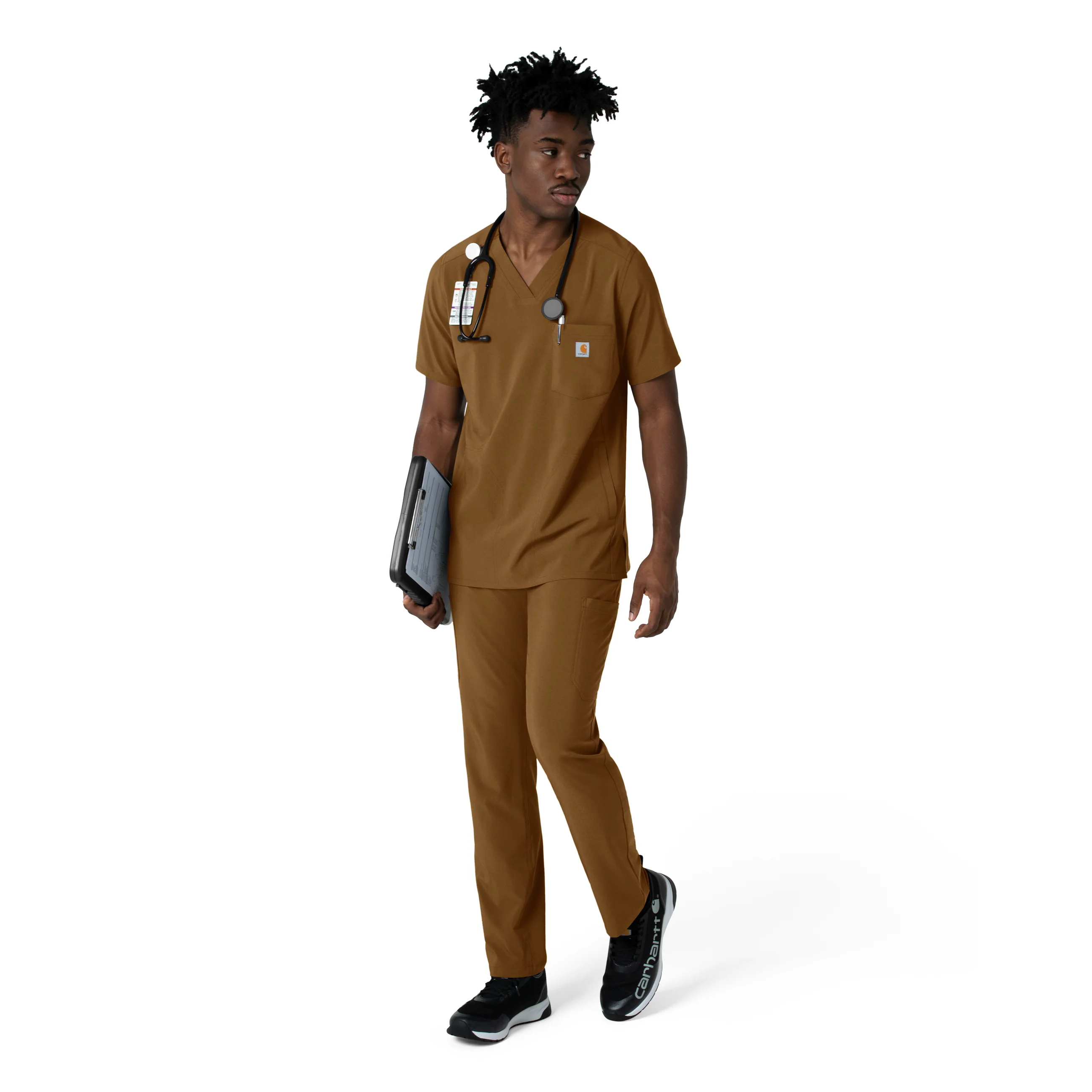 Carhartt Cross-Flex Men's Straight Leg Scrub Pant - Carhartt Brown - Image 3