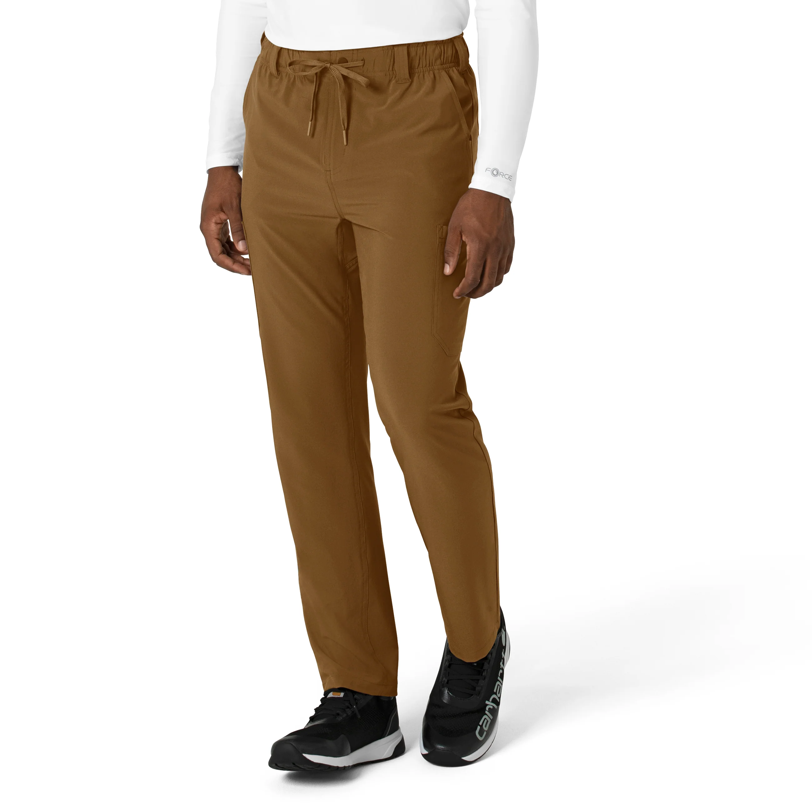 Carhartt Cross-Flex Men's Straight Leg Scrub Pant - Carhartt Brown - Image 4