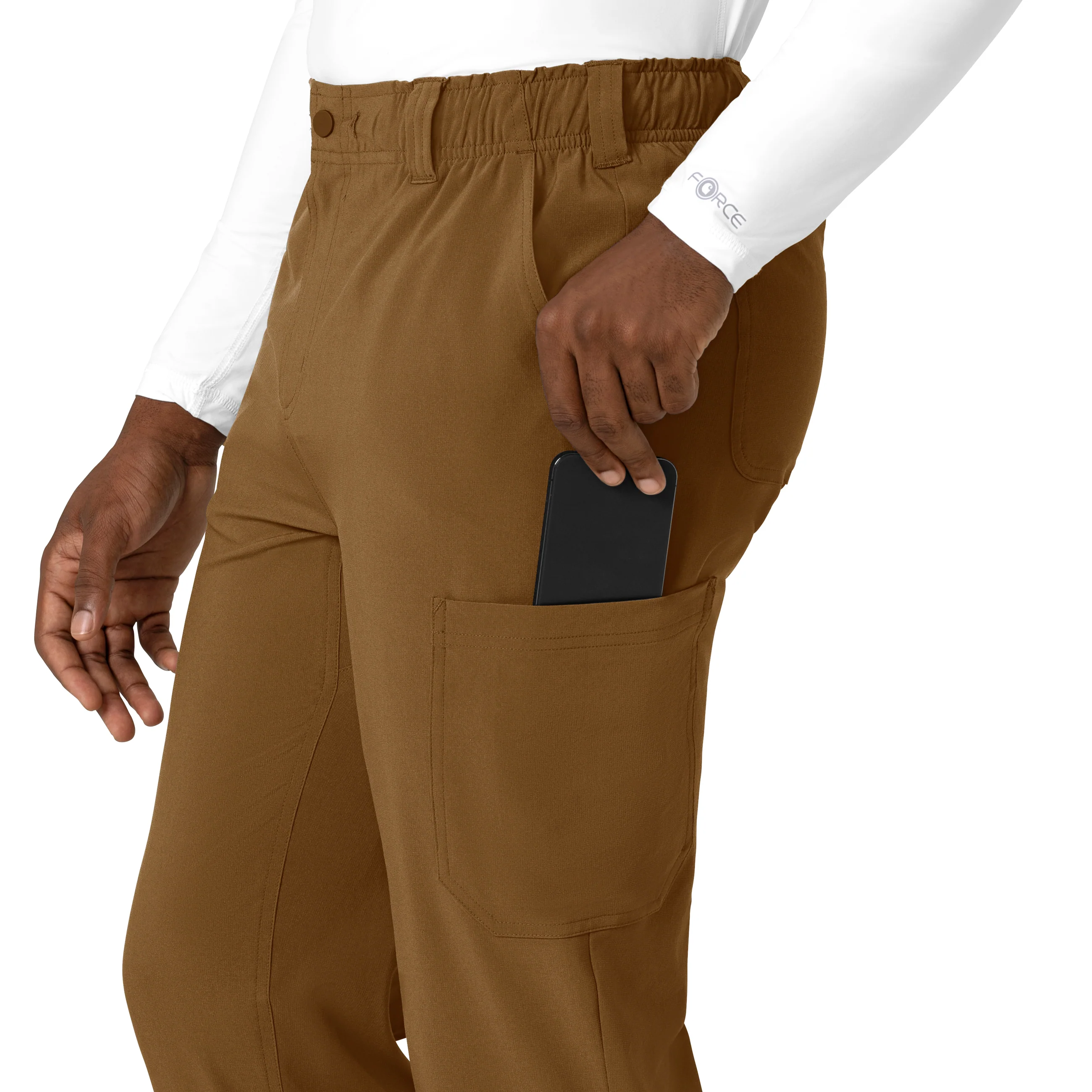 Carhartt Cross-Flex Men's Straight Leg Scrub Pant - Carhartt Brown - Image 7