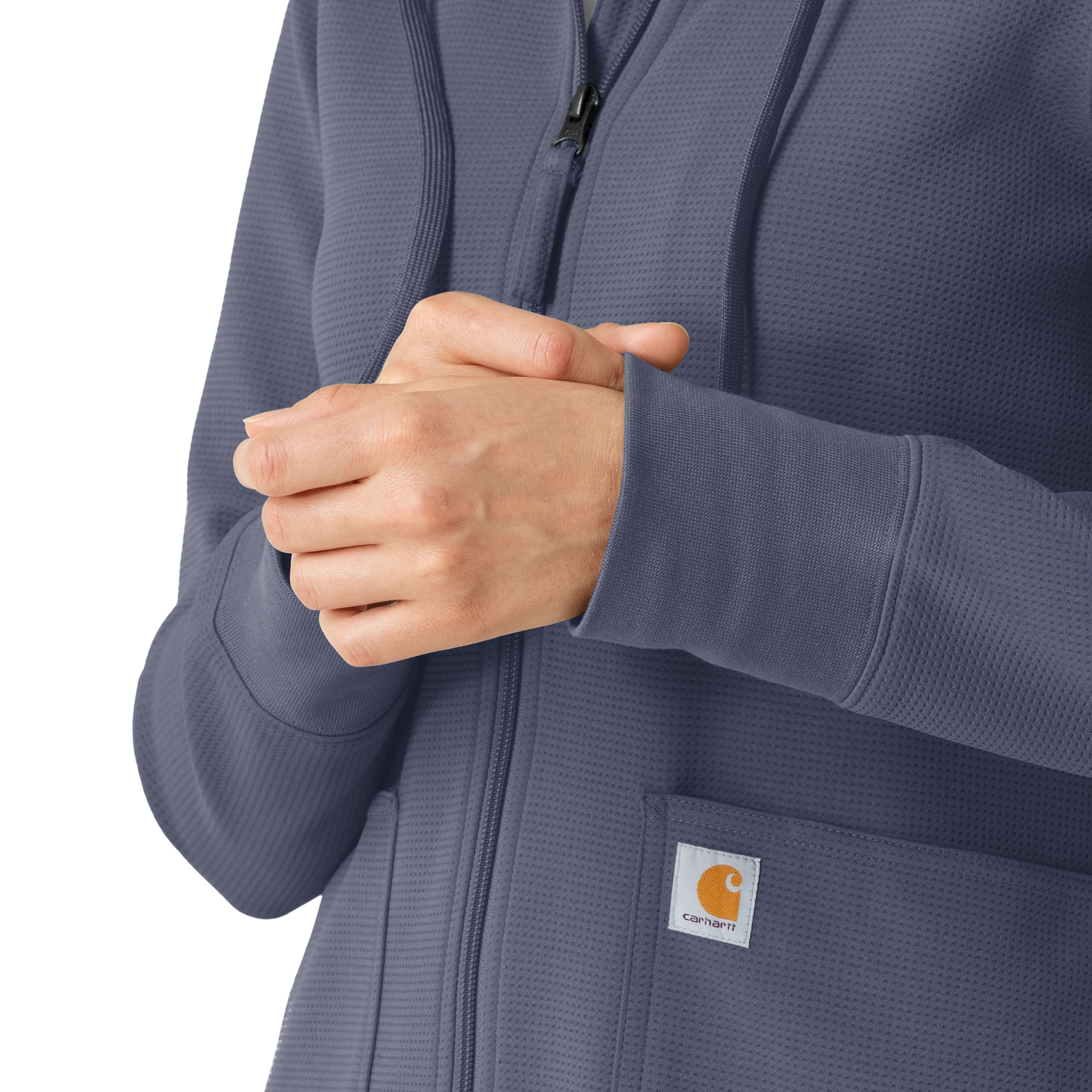 Carhartt Women's Full Zip Waffle Hoodie - Approaching Storm - Image 5