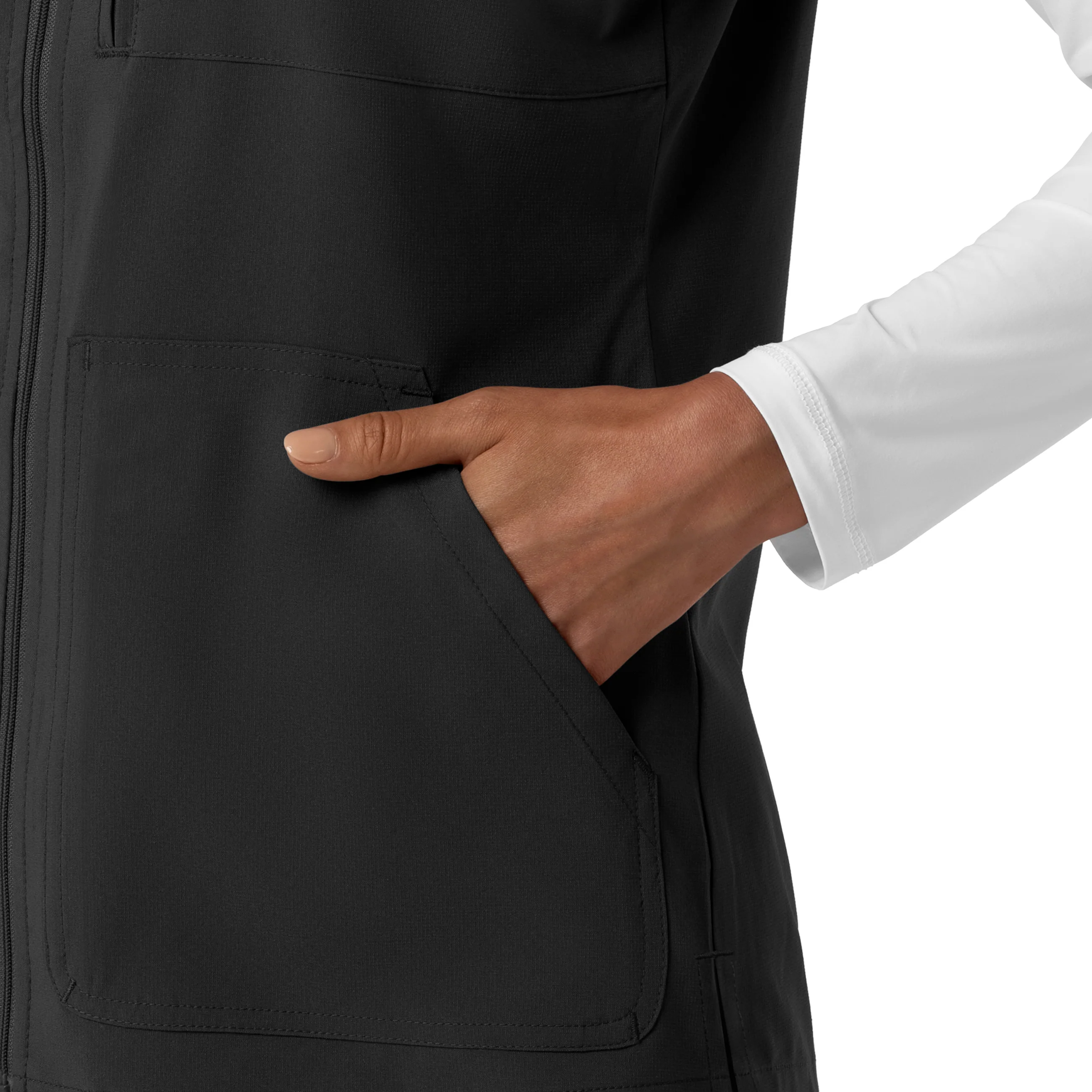 Carhartt Force Cross-Flex Women's Lightweight Scrub Vest - Black - Image 8