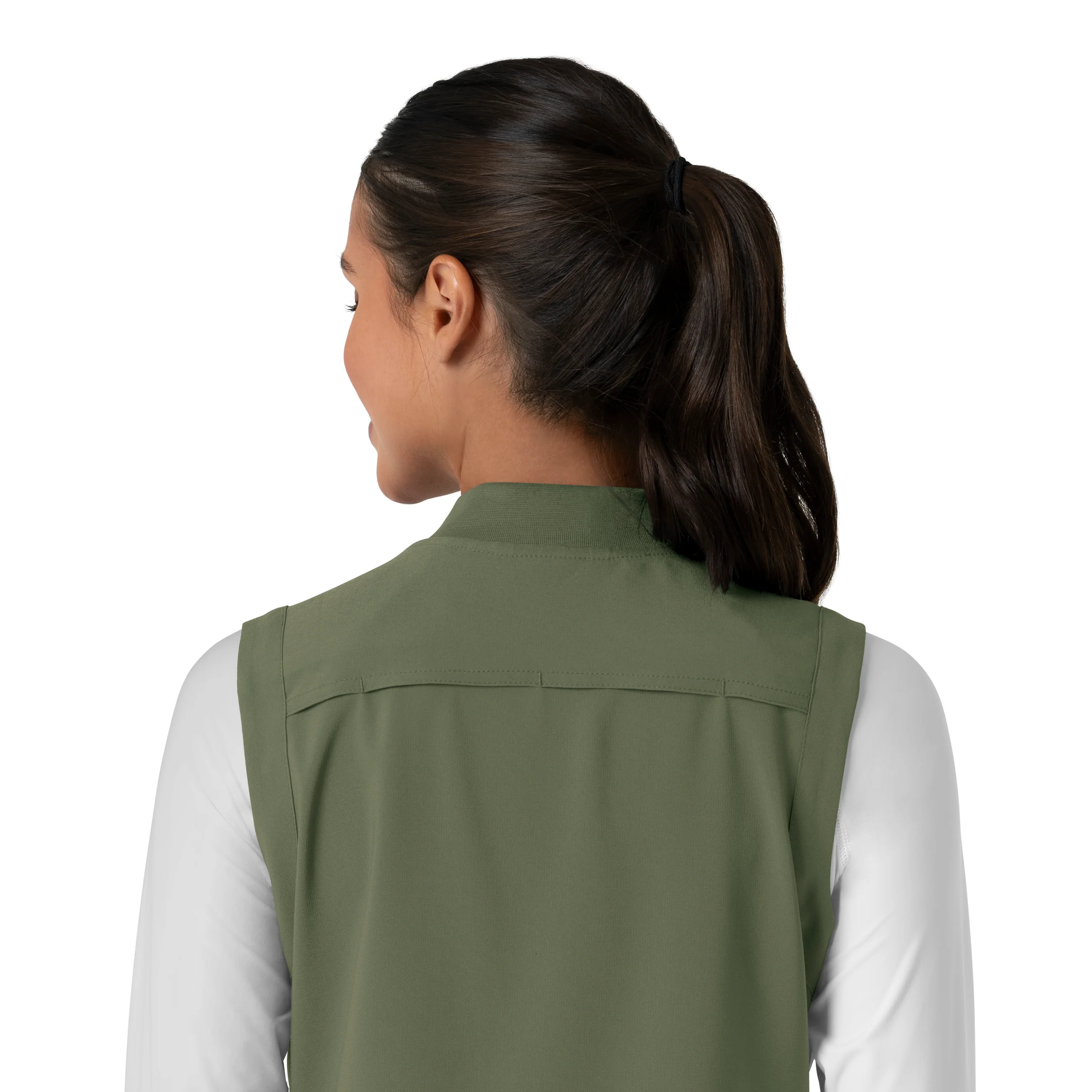 Carhartt Force Cross-Flex Women's Lightweight Scrub Vest - Olive - Image 11