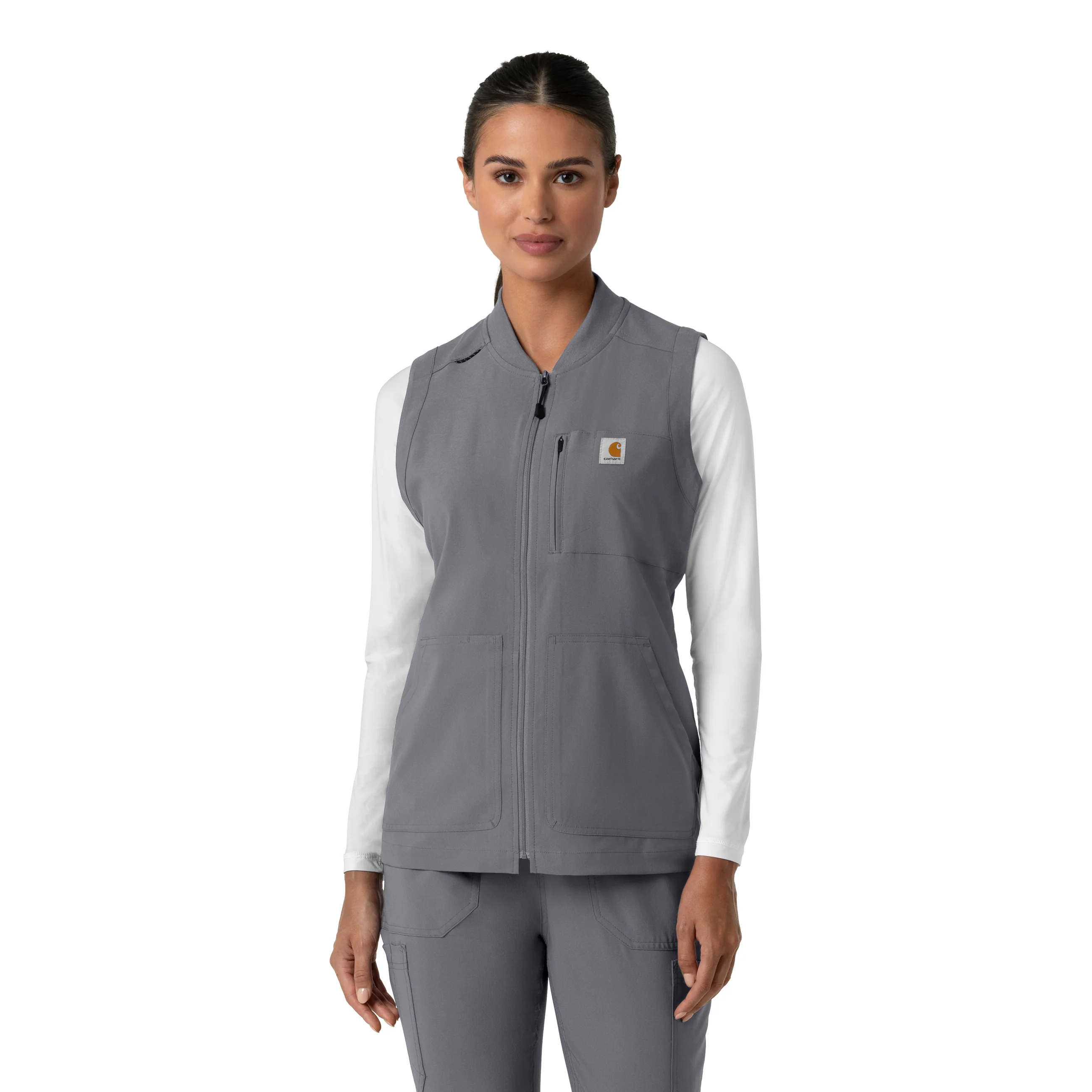 Carhartt Force Cross-Flex Women's Lightweight Scrub Vest - Pewter