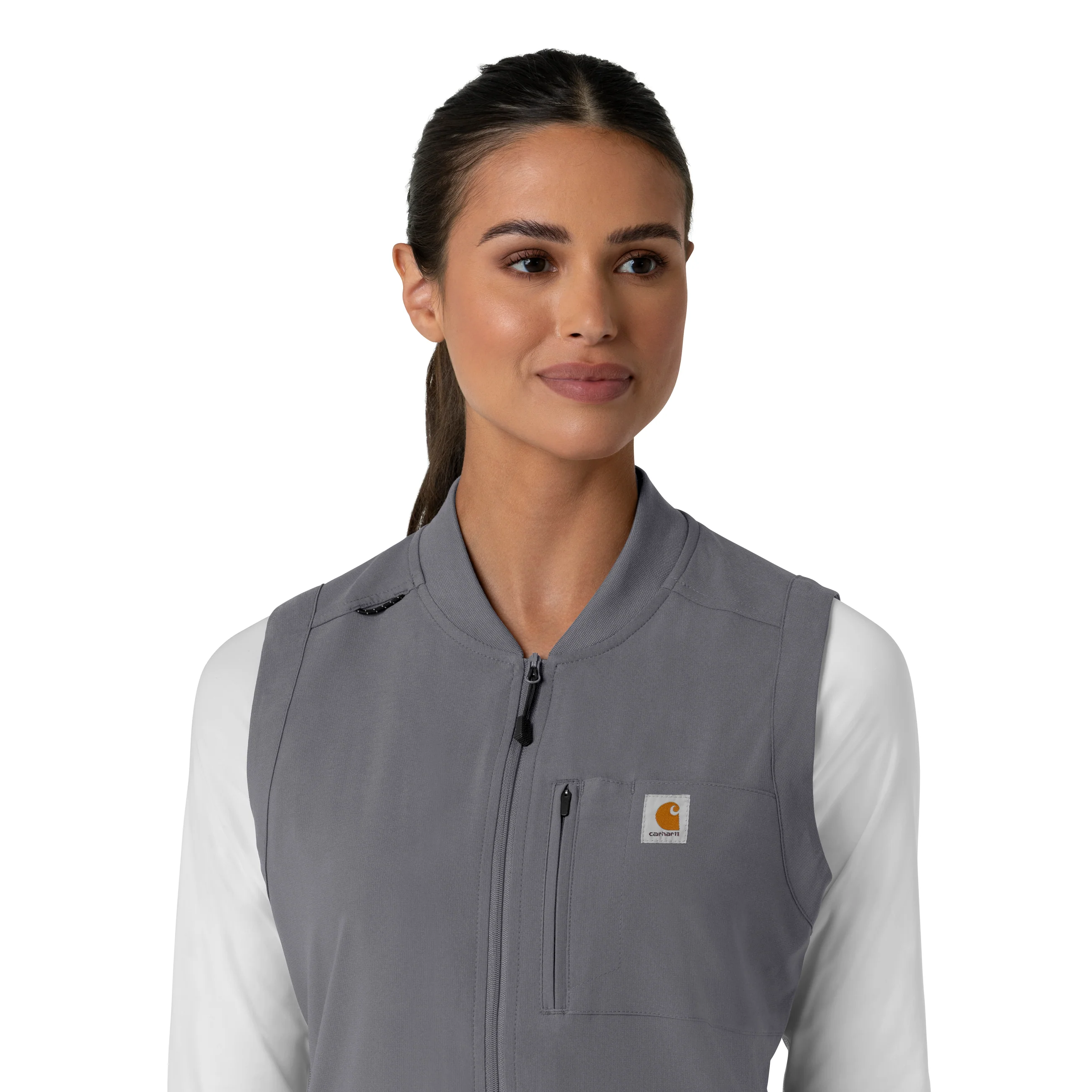 Carhartt Force Cross-Flex Women's Lightweight Scrub Vest - Pewter - Image 10