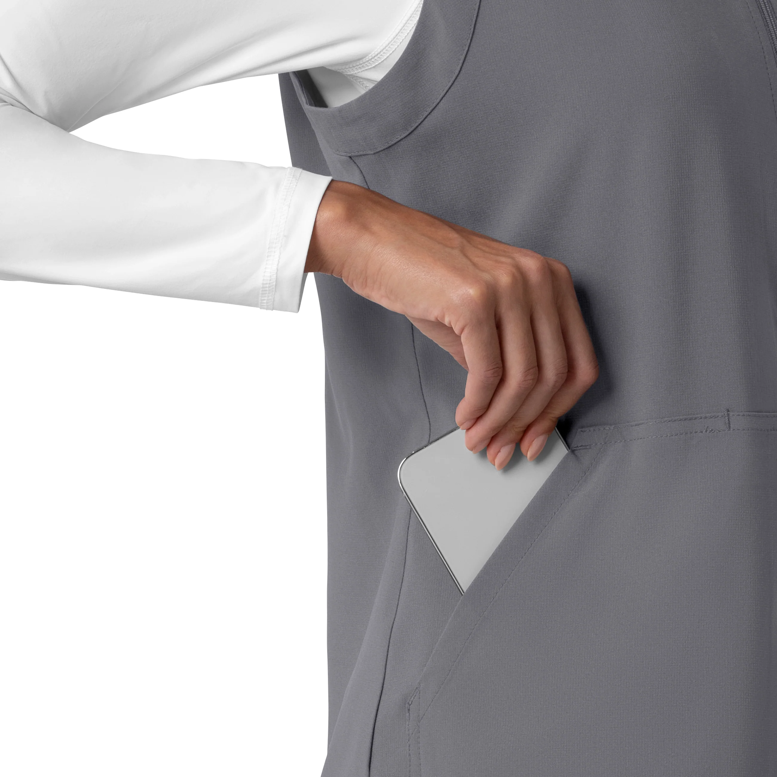 Carhartt Force Cross-Flex Women's Lightweight Scrub Vest - Pewter - Image 7