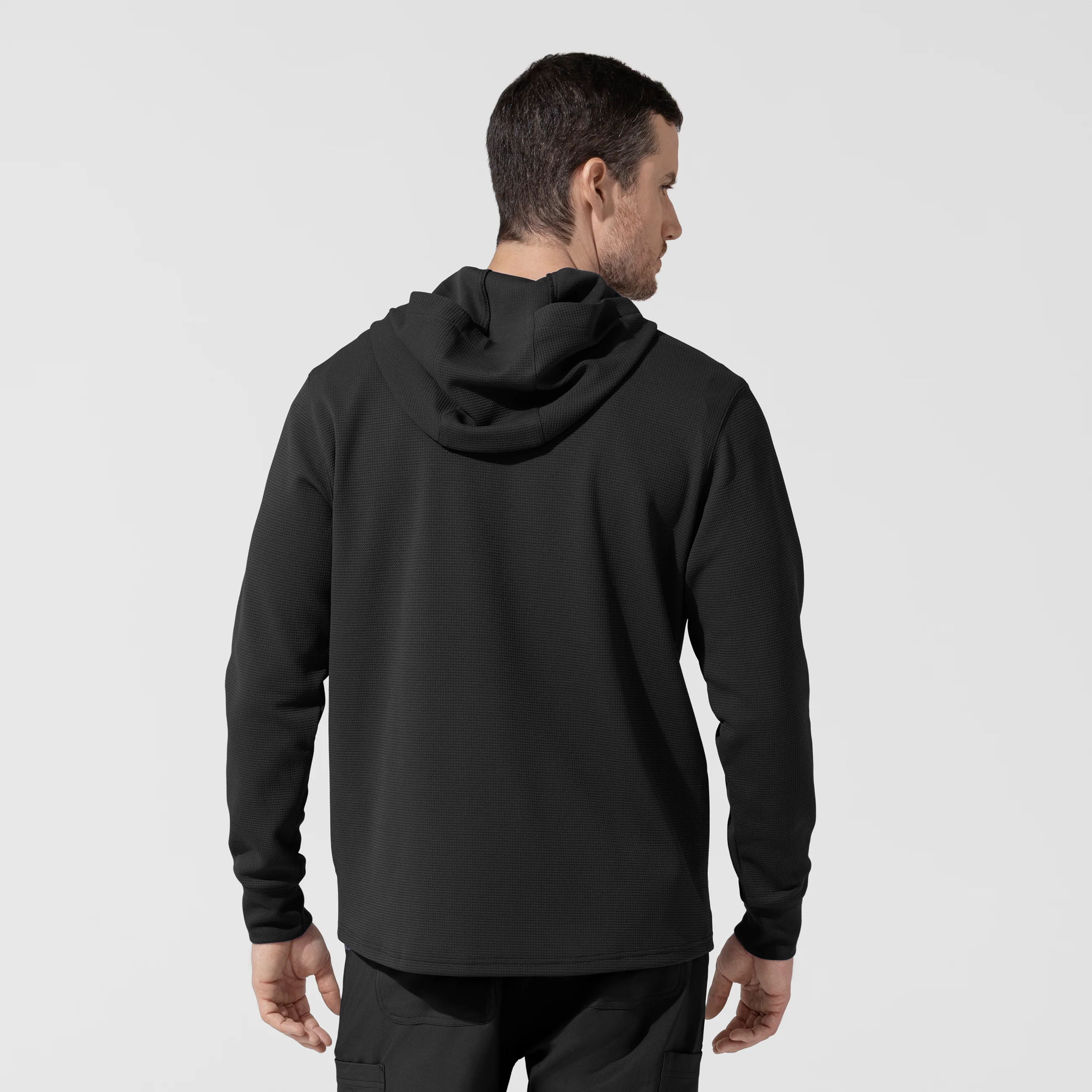 Carhartt Men's Quarter Zip Waffle Hoodie - Black - Image 2