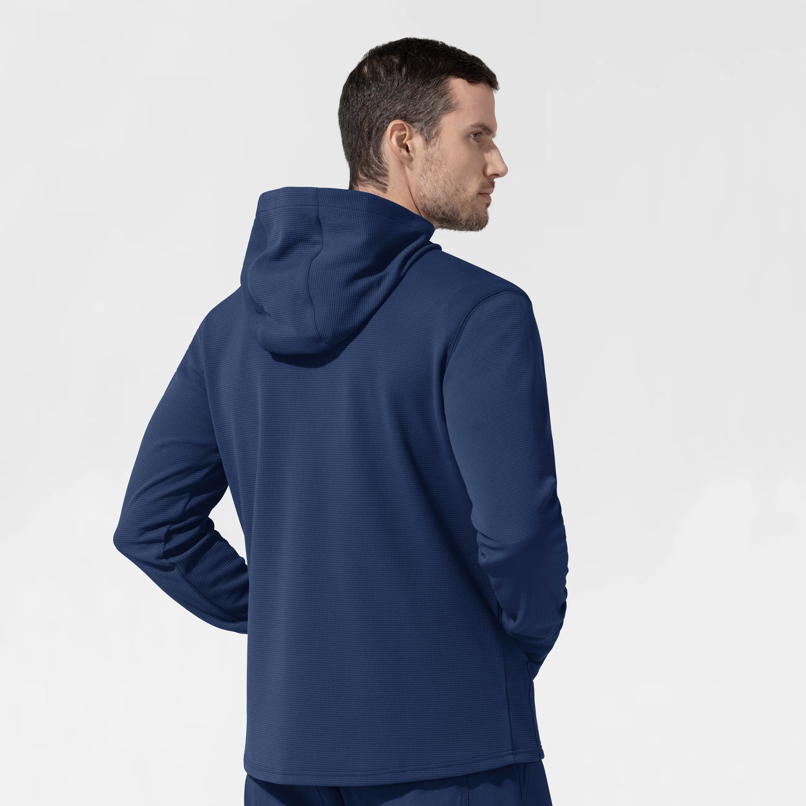Carhartt Men's Quarter Zip Waffle Hoodie - Navy - Image 5