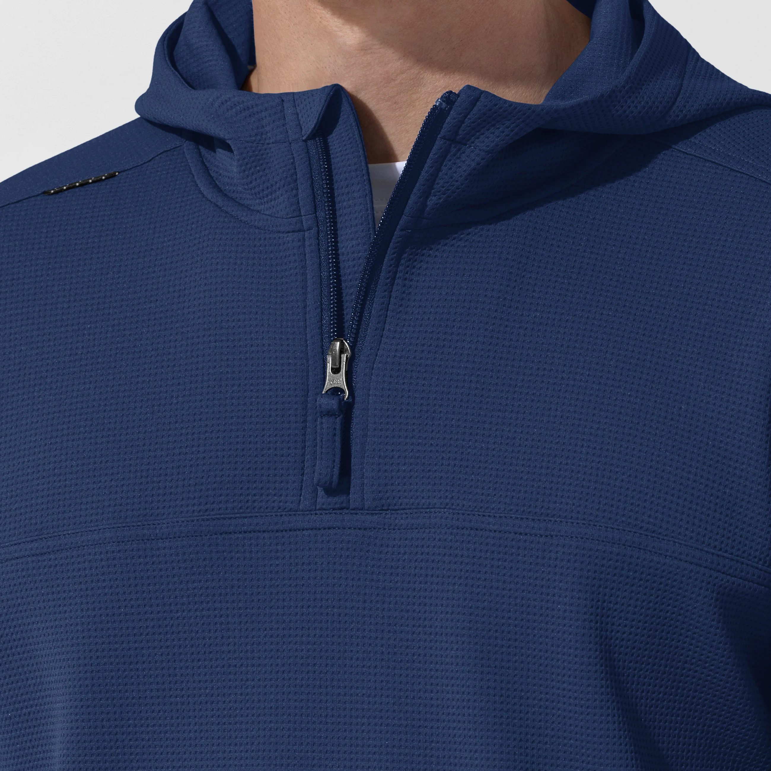 Carhartt Men's Quarter Zip Waffle Hoodie - Navy - Image 8