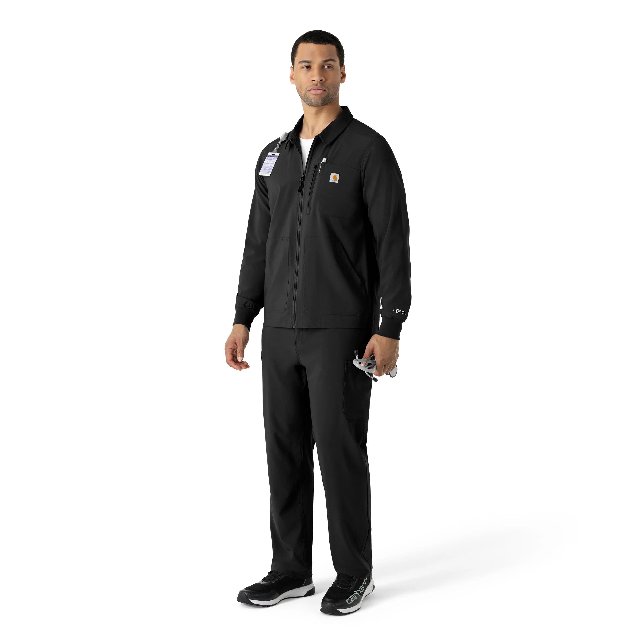 Carhartt Force Cross-Flex Men's Lightweight Scrub Jacket - Black - Image 3