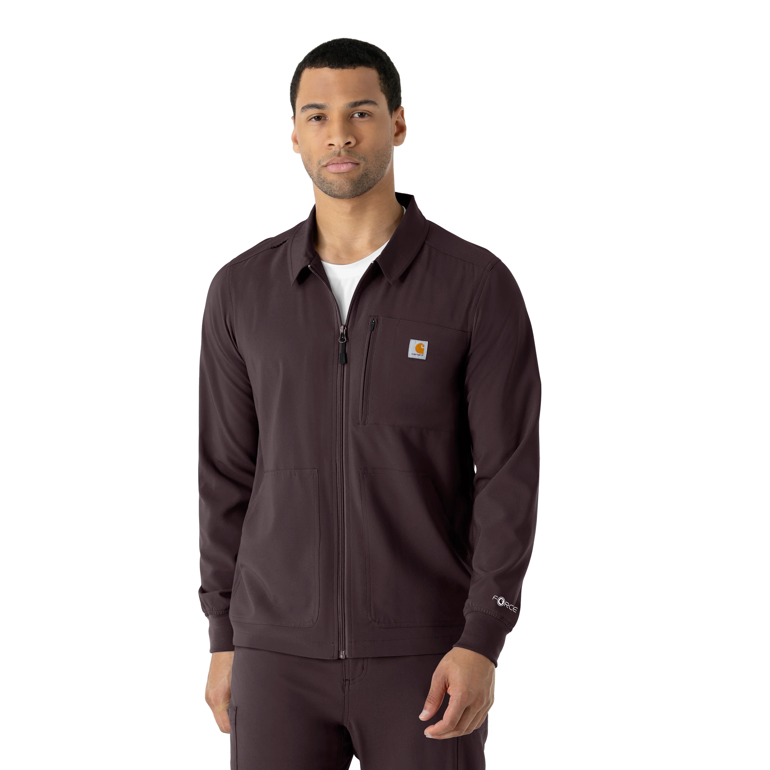 Carhartt Force Cross-Flex Men's Lightweight Scrub Jacket - Dark Sepia