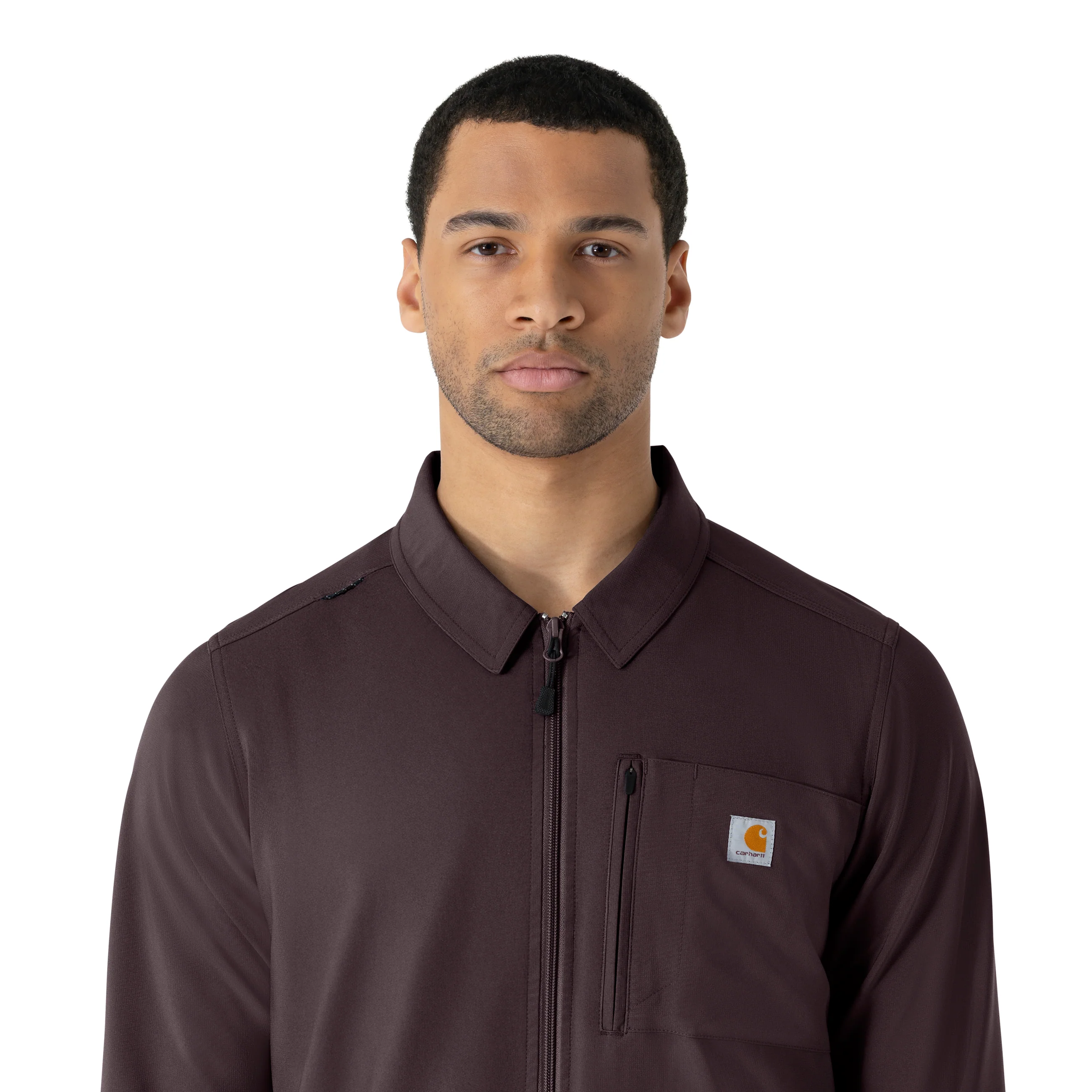 Carhartt Force Cross-Flex Men's Lightweight Scrub Jacket - Dark Sepia - Image 10