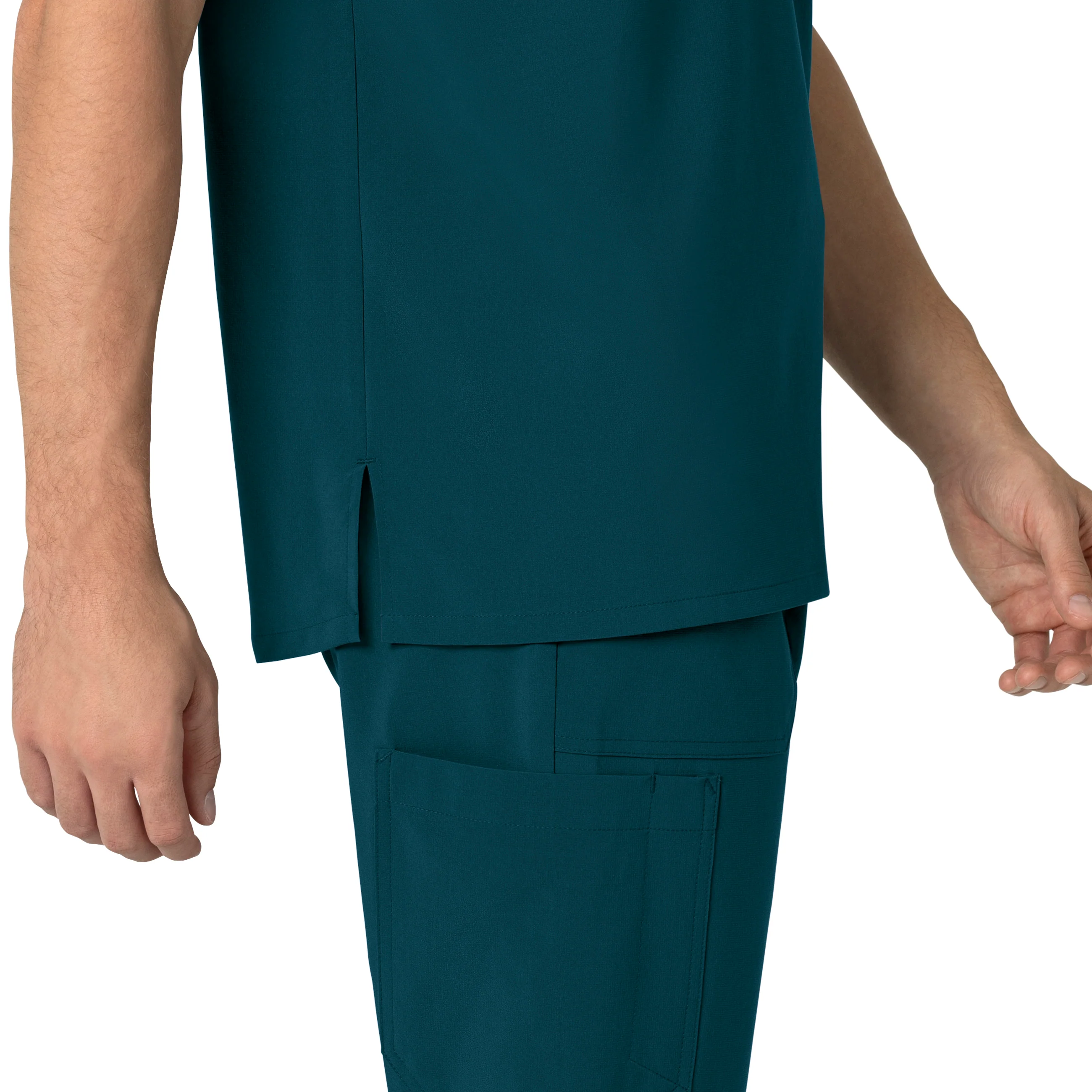 Carhartt Force Cross-Flex Men's Henley Scrub Top - Caribbean - Image 5