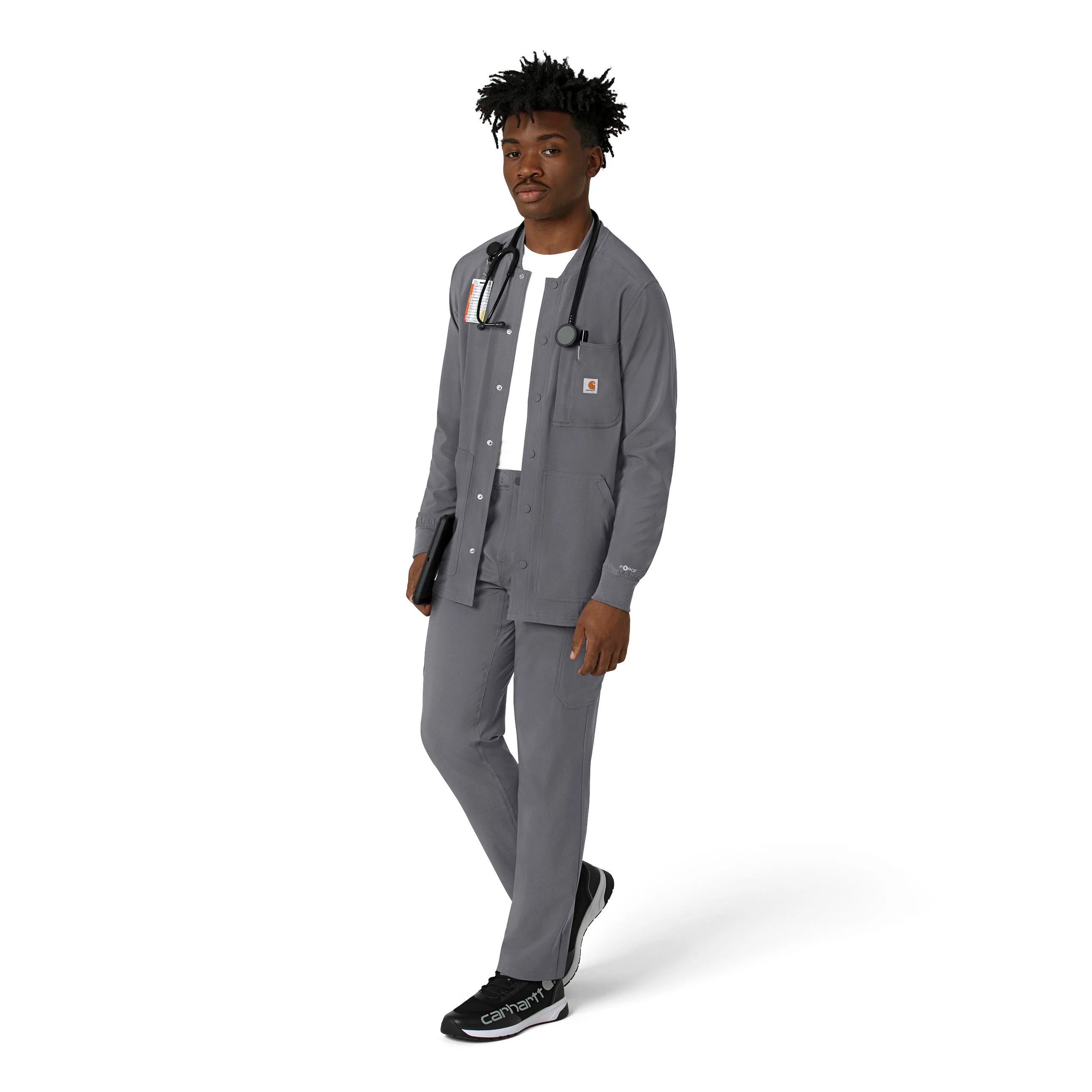 Carhartt Force Cross-Flex Men's Shirt Jacket - Pewter - Image 3