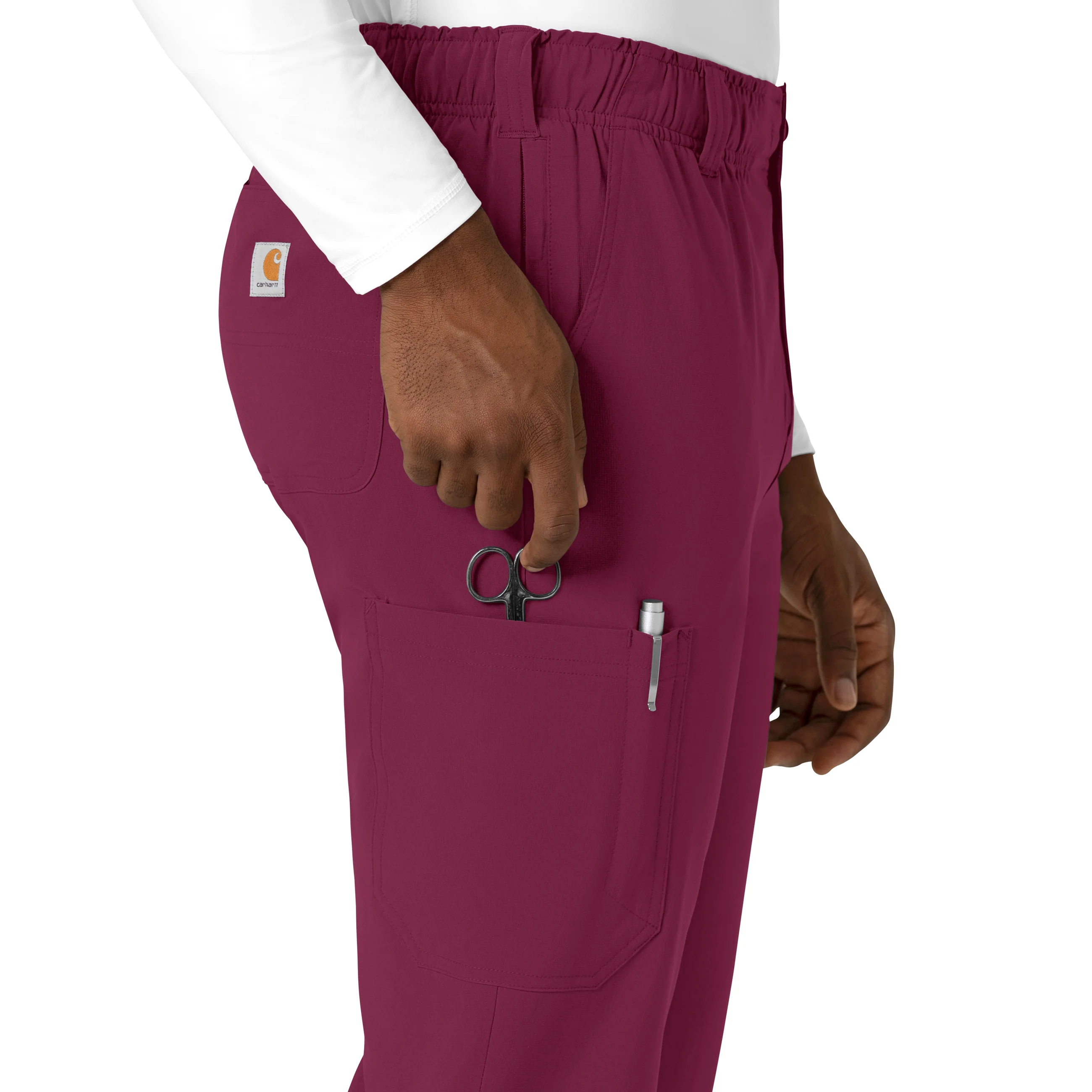 Carhartt Force Cross-Flex Men's Straight Leg Scrub Pant - Wine - Image 6