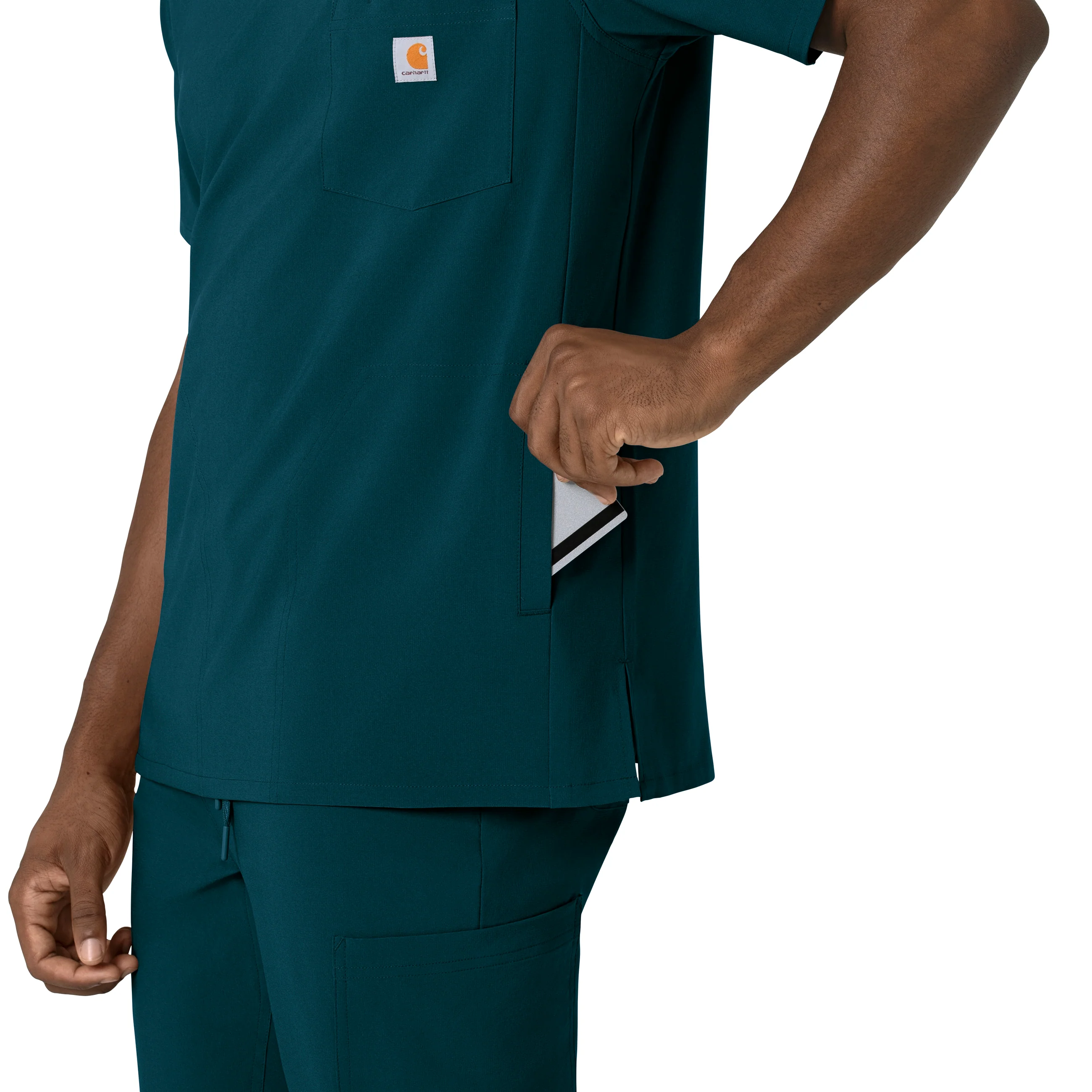 Carhartt Force Cross-Flex Men's V-Neck Scrub Top - Caribbean - Image 7
