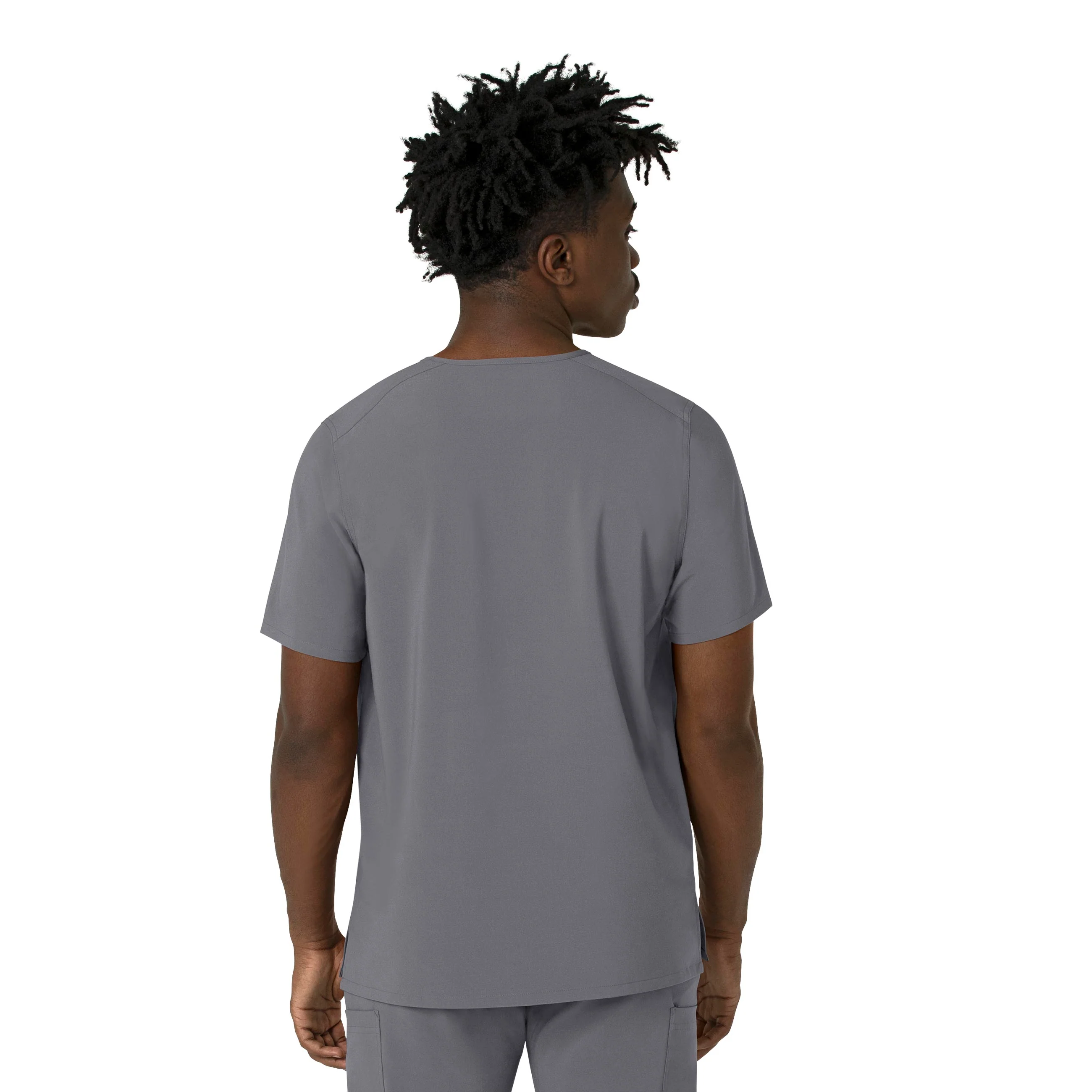 Carhartt Force Cross-Flex Men's V-Neck Scrub Top - Pewter - Image 2