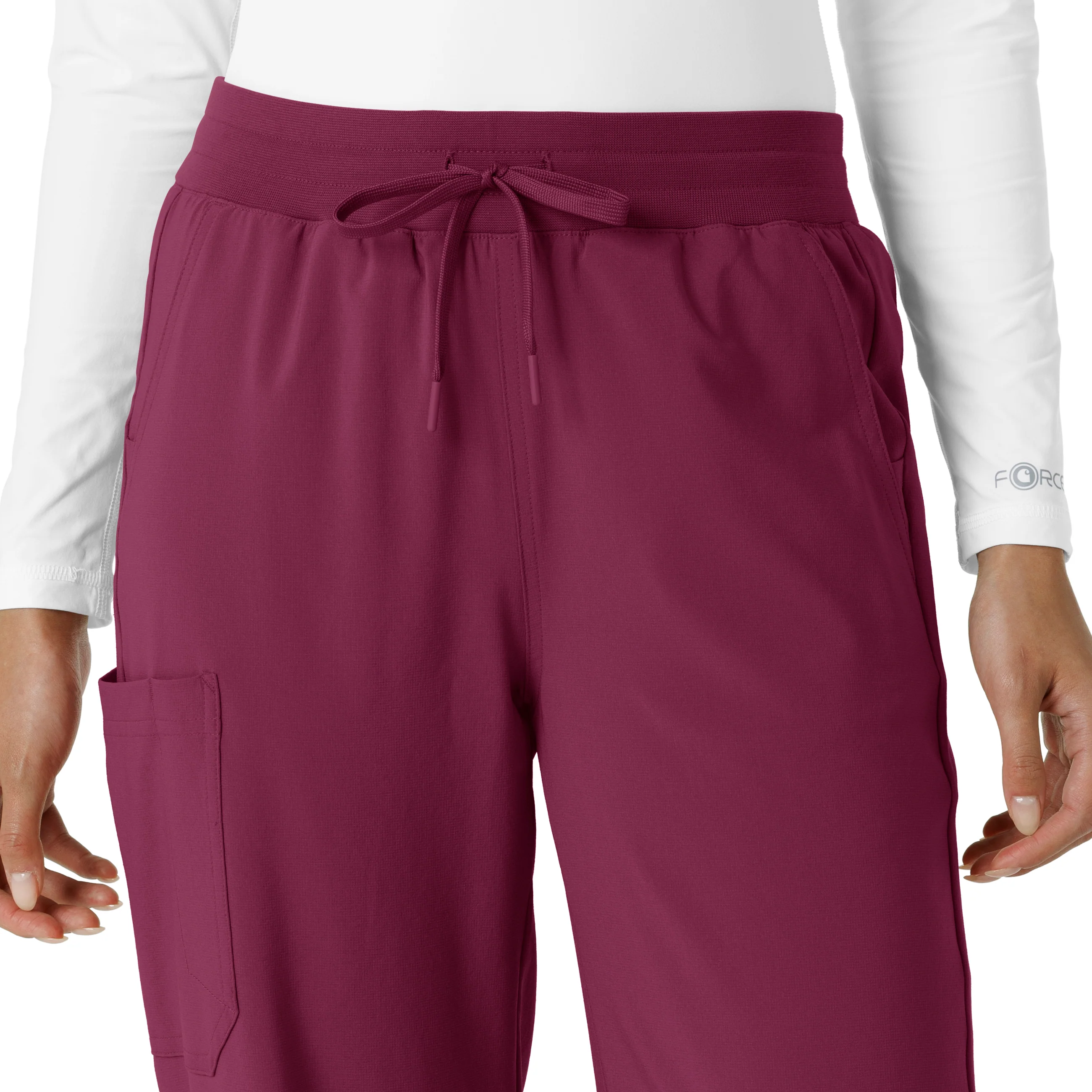 Carhartt Force Cross-Flex Women's Boot Cut Scrub Pant - Wine - Image 5