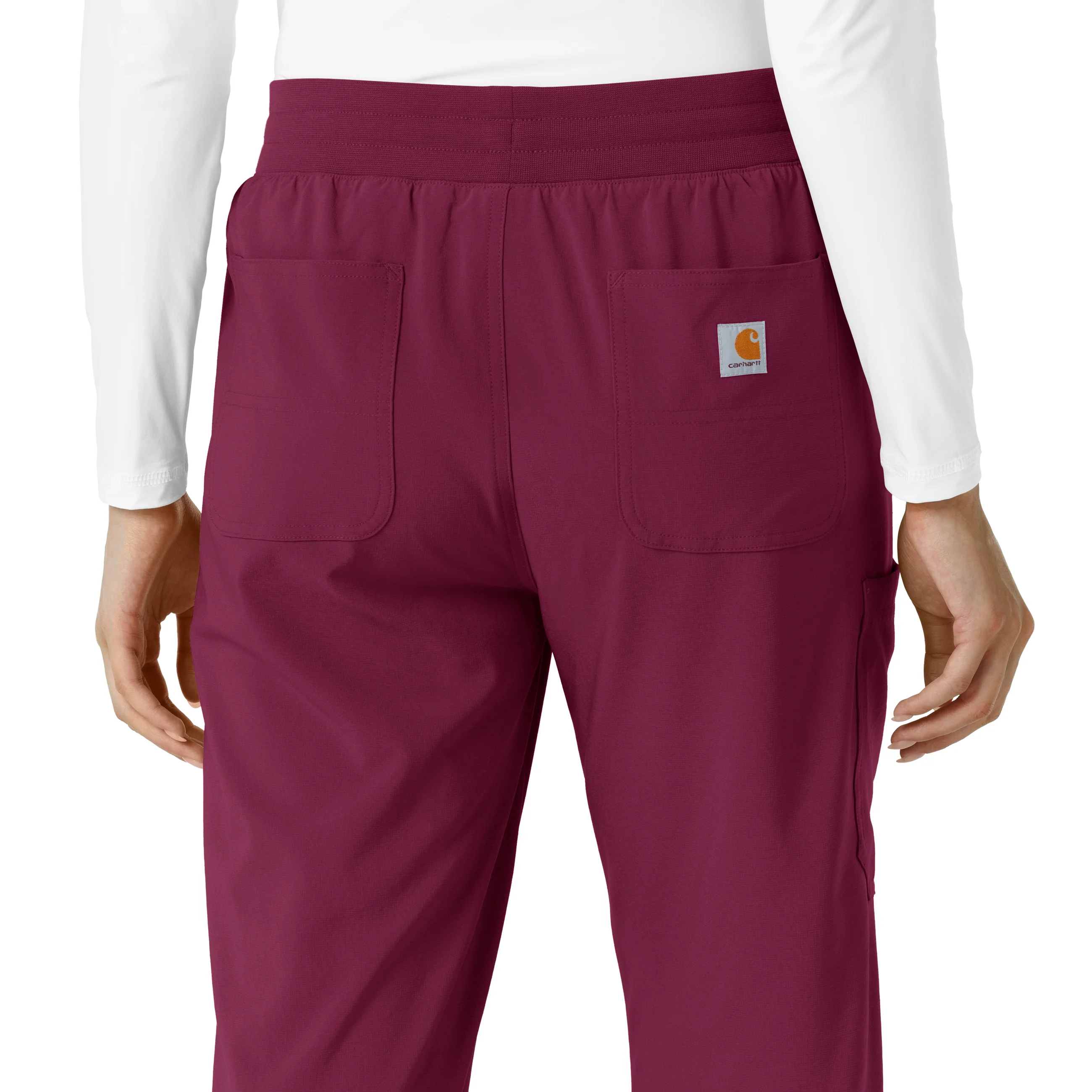Carhartt Force Cross-Flex Women's Boot Cut Scrub Pant - Wine - Image 6