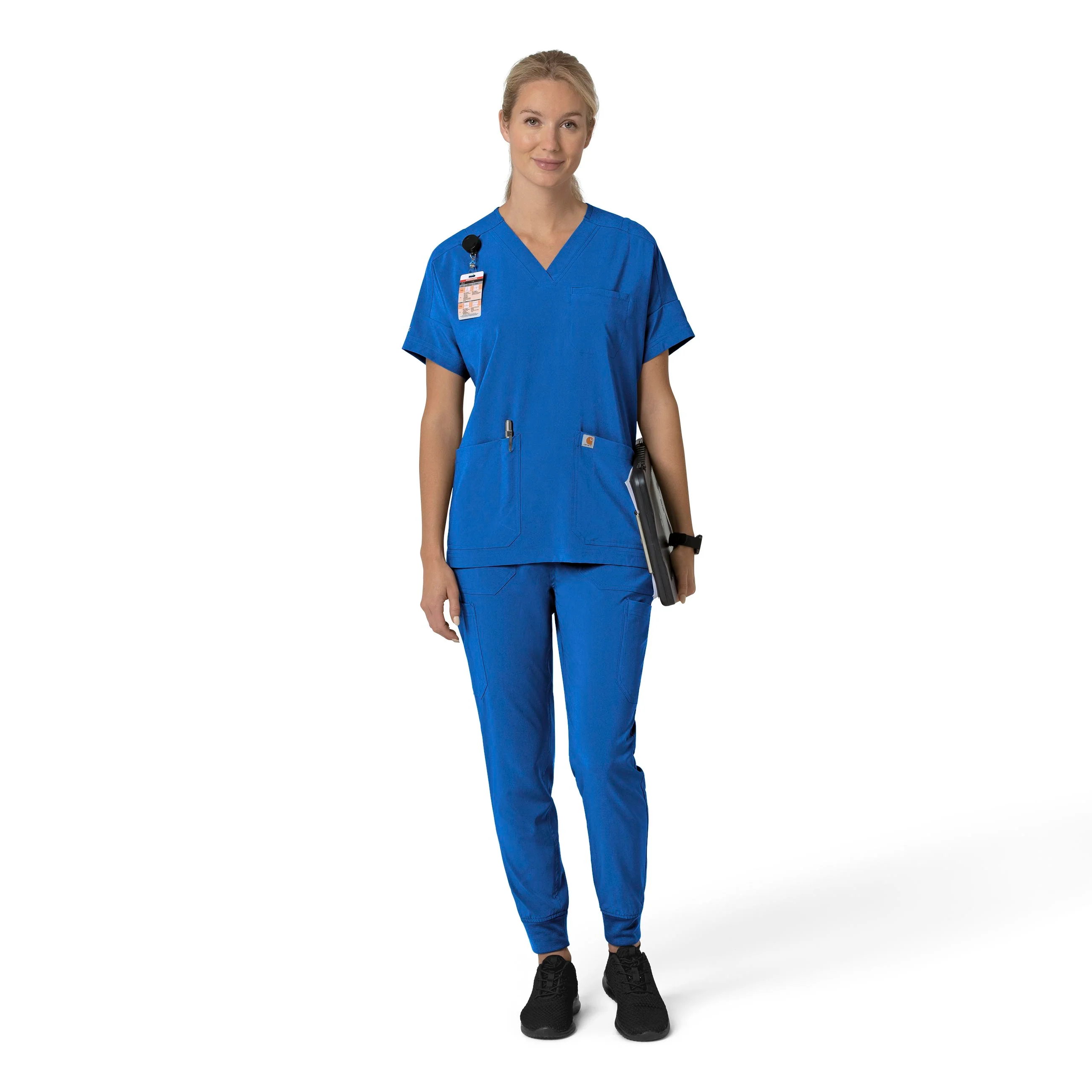 Carhartt Force Cross-Flex Women's Cargo Jogger Scrub Pant - Royal - Image 3