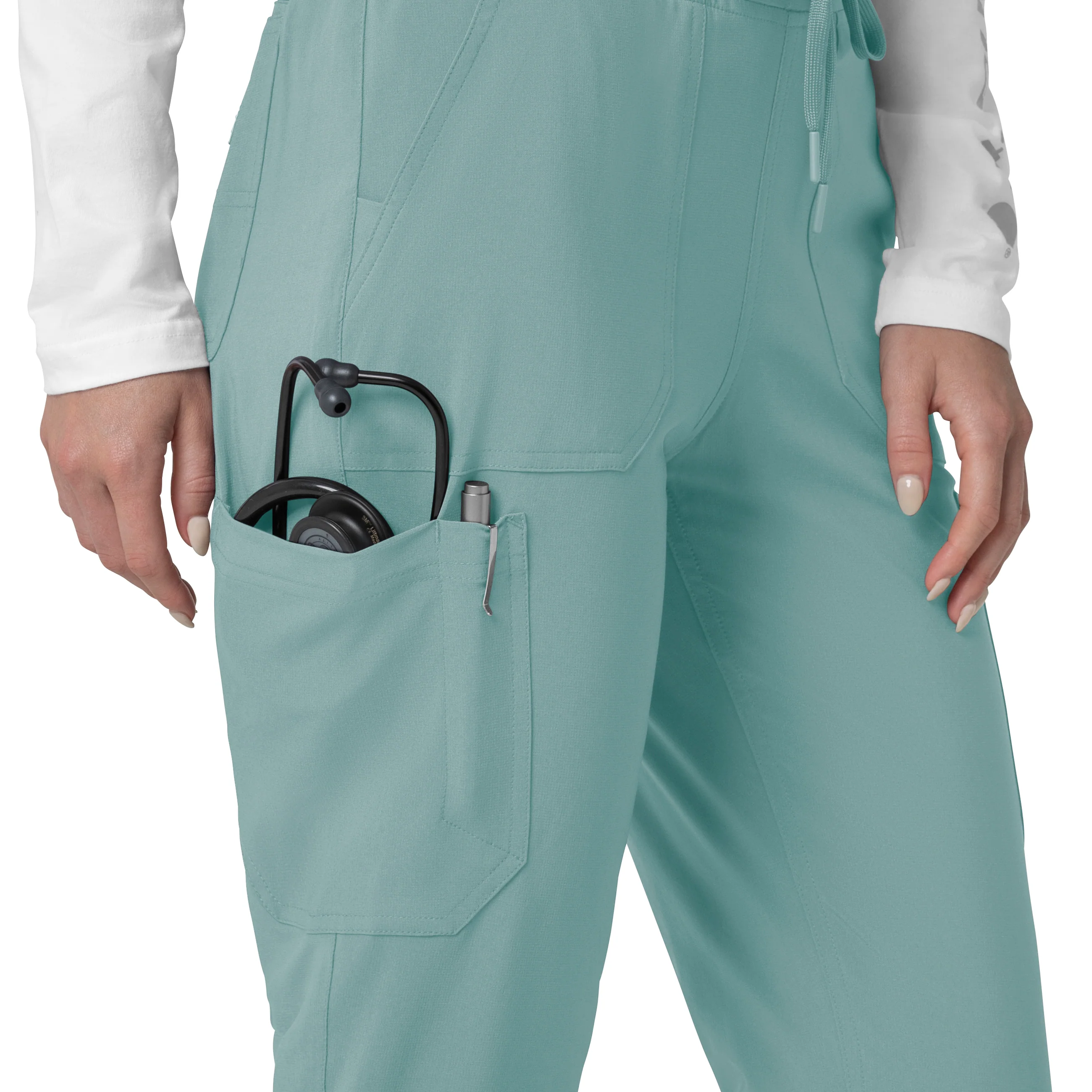 Carhartt Force Cross-Flex Women's Cargo Jogger Scrub Pant - Summer Blue - Image 7