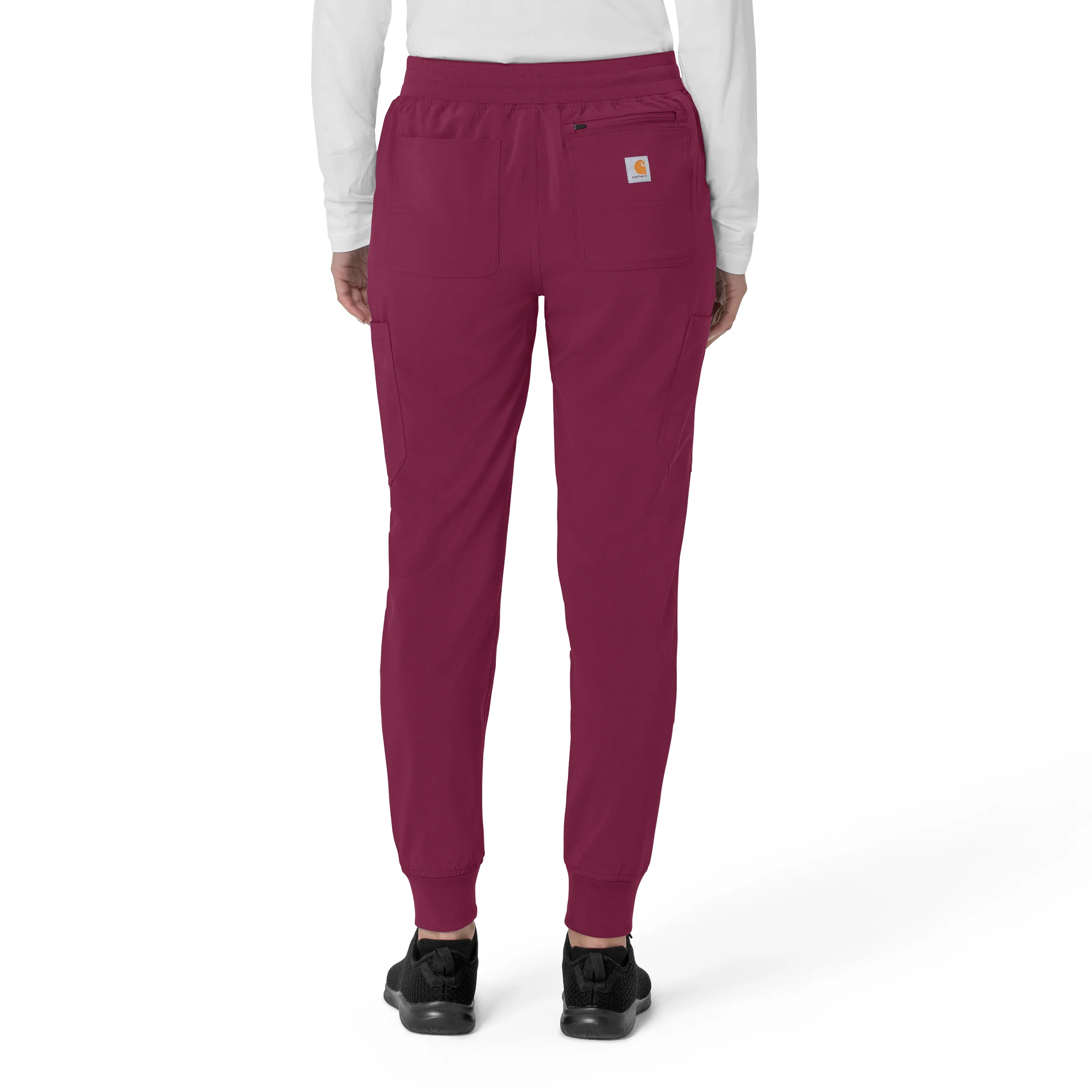 Carhartt Force Cross-Flex Women's Cargo Jogger Scrub Pant - Wine - Image 2