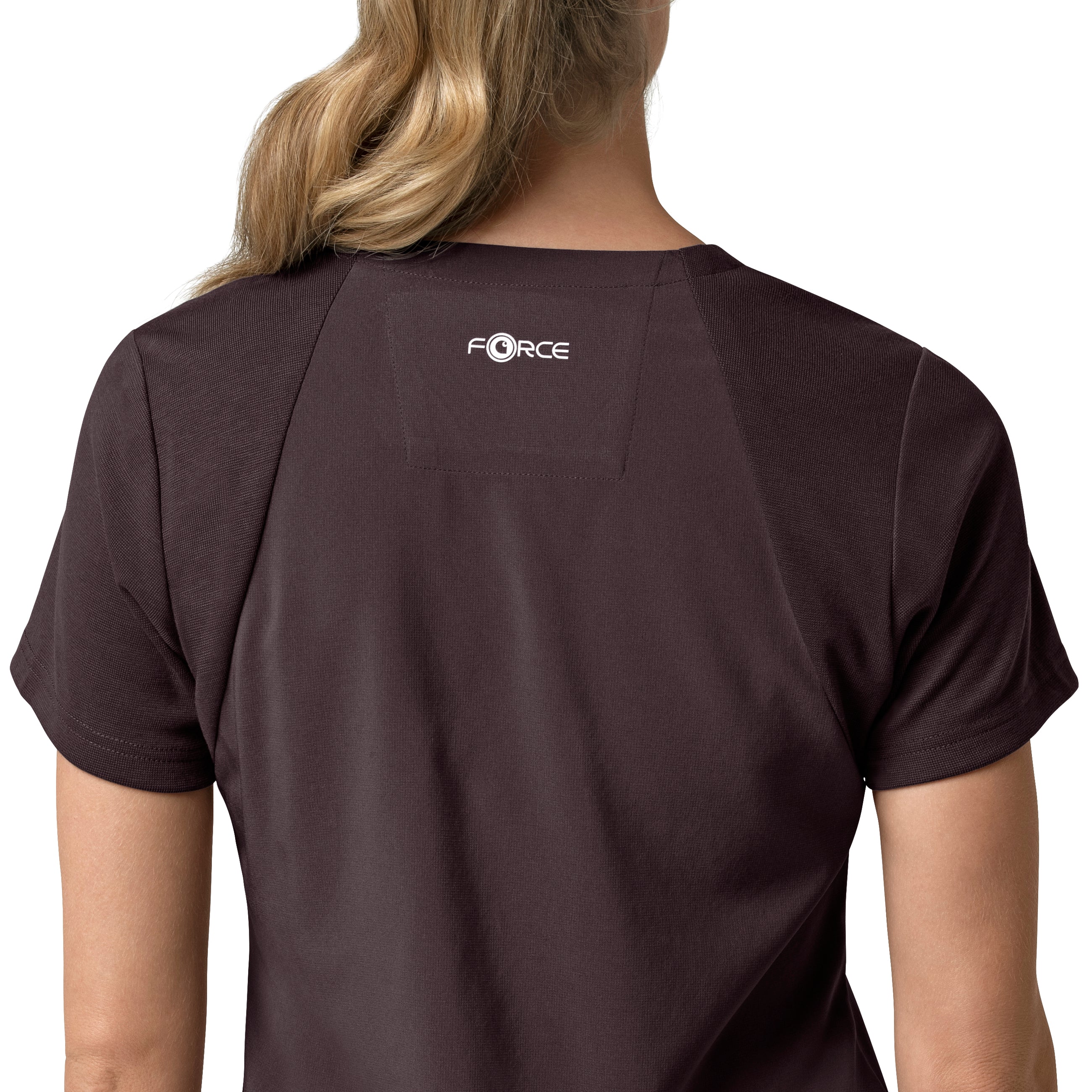Carhartt Force Cross-Flex Women's Flex Panel V-Neck Scrub Top - Dark Sepia - Image 7