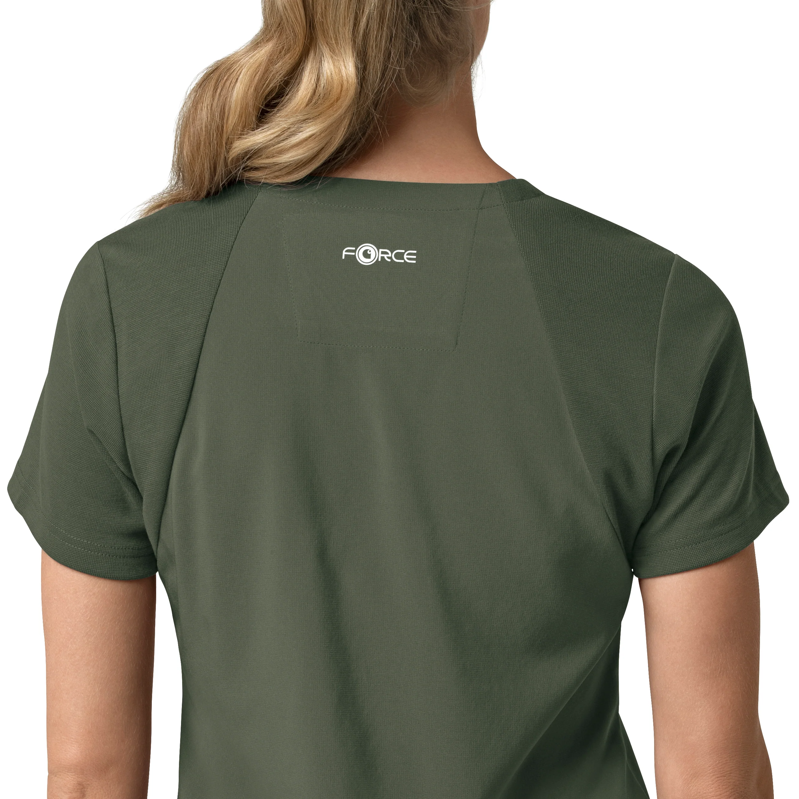 Carhartt Force Cross-Flex Women's Flex Panel V-Neck Scrub Top - Olive - Image 7