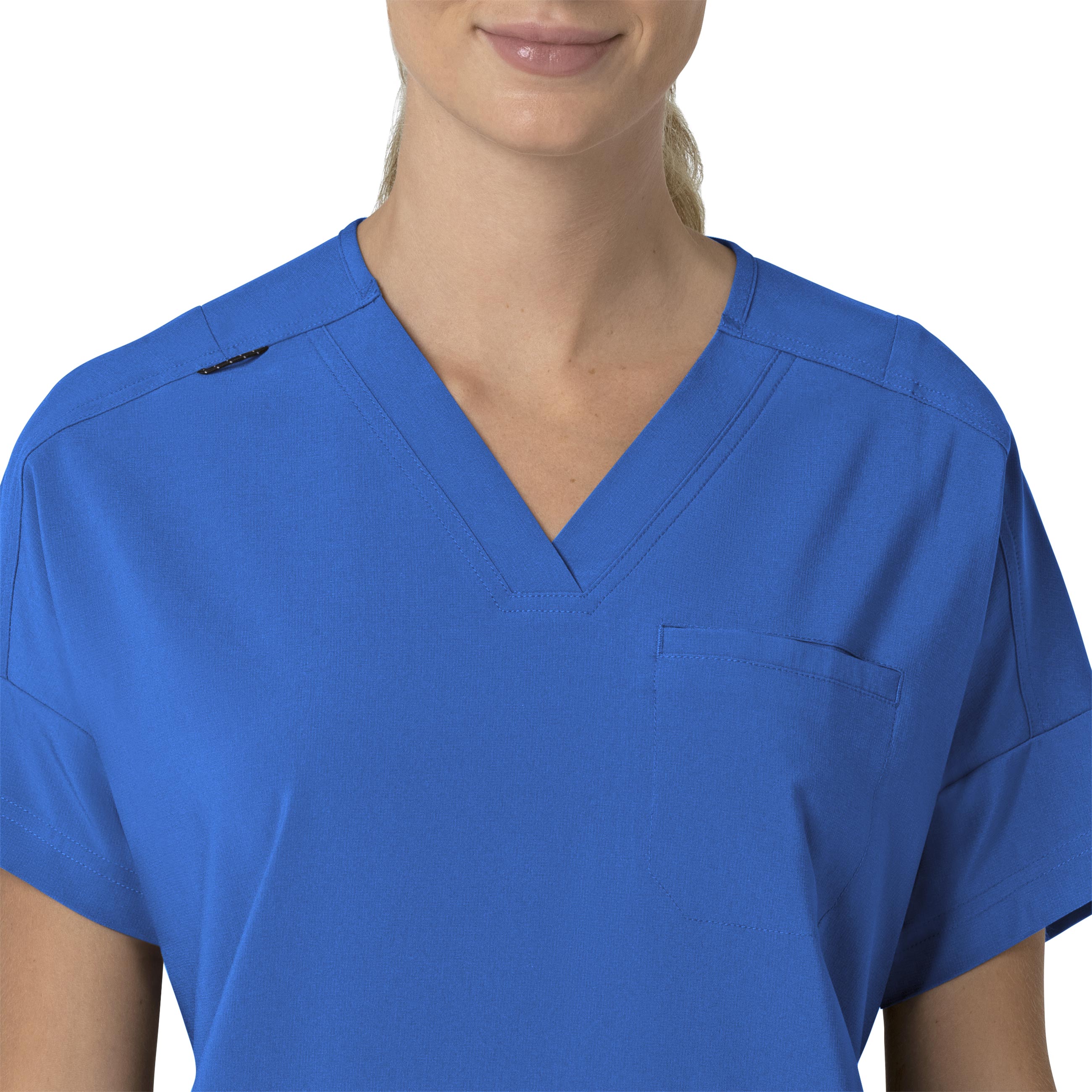 Carhartt Force Cross-Flex Women's Oversized V-Neck Scrub Top - Royal - Image 5