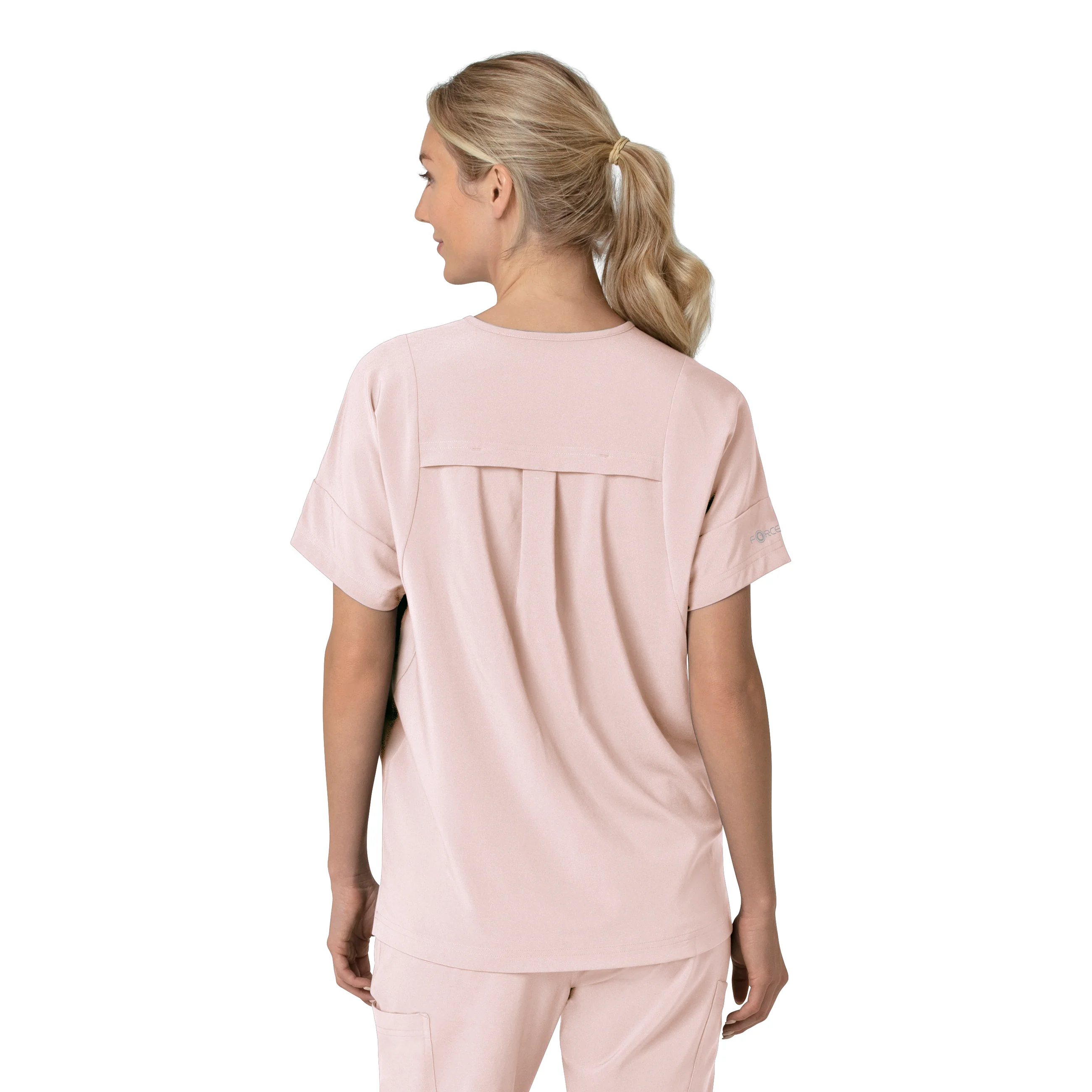 Carhartt Force Cross-Flex Women's Oversized V-Neck Scrub Top - Soft Rose - Image 2