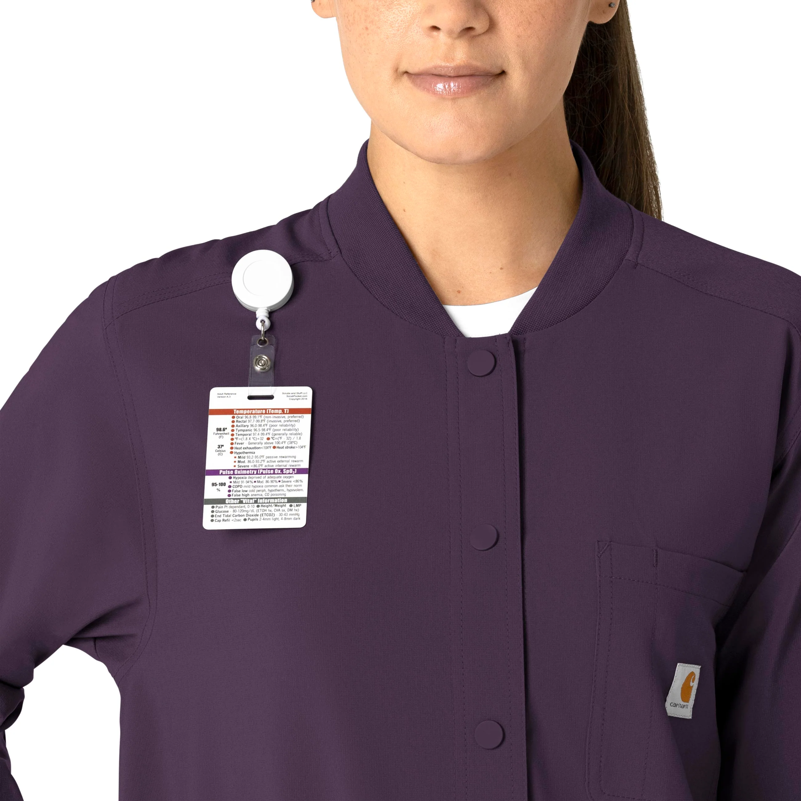 Carhartt Force Cross-Flex Women's Shirt Jacket - Black Plum - Image 5