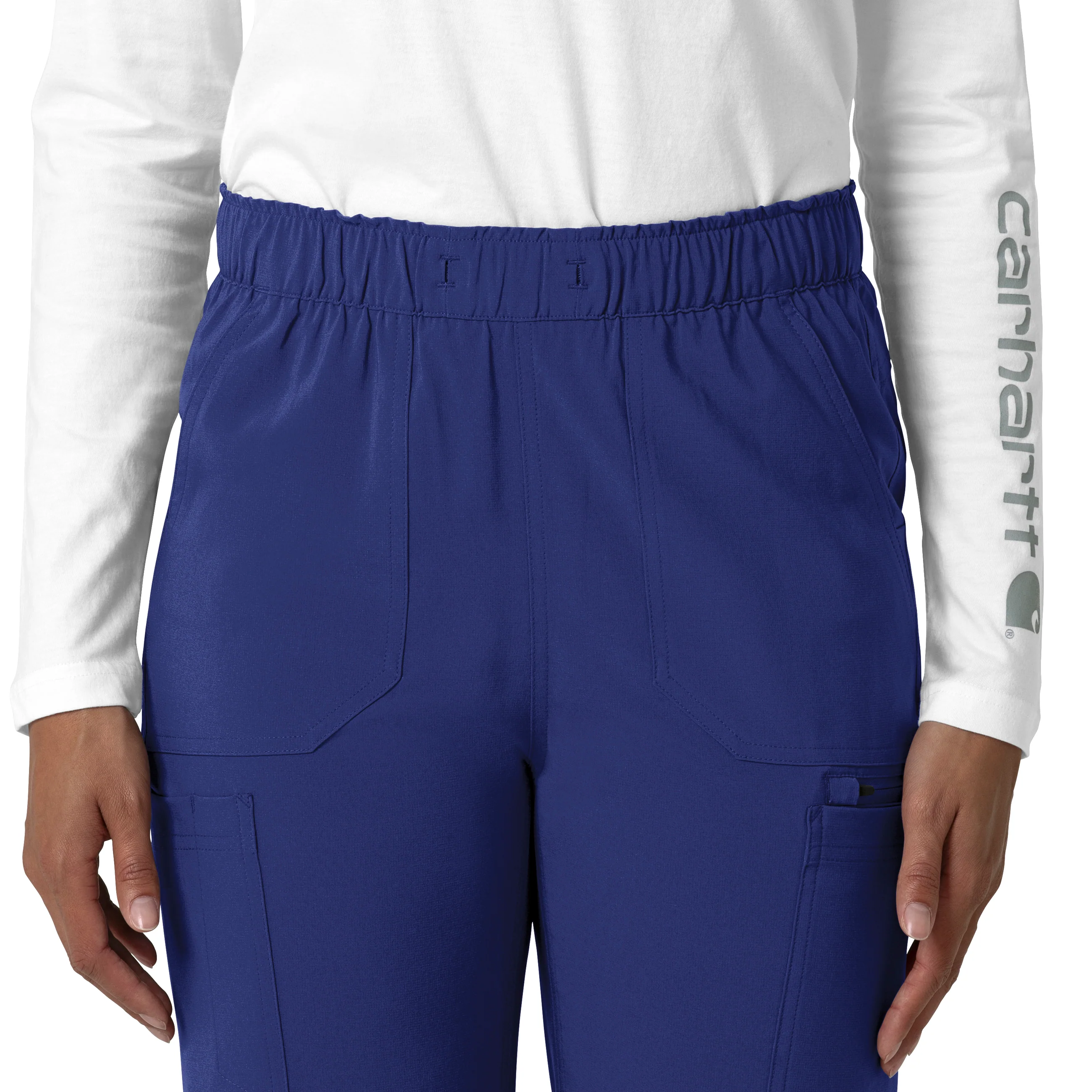 Carhartt Force Cross-Flex Women's Straight Leg Cargo Scrub Pant - Galaxy Blue - Image 5