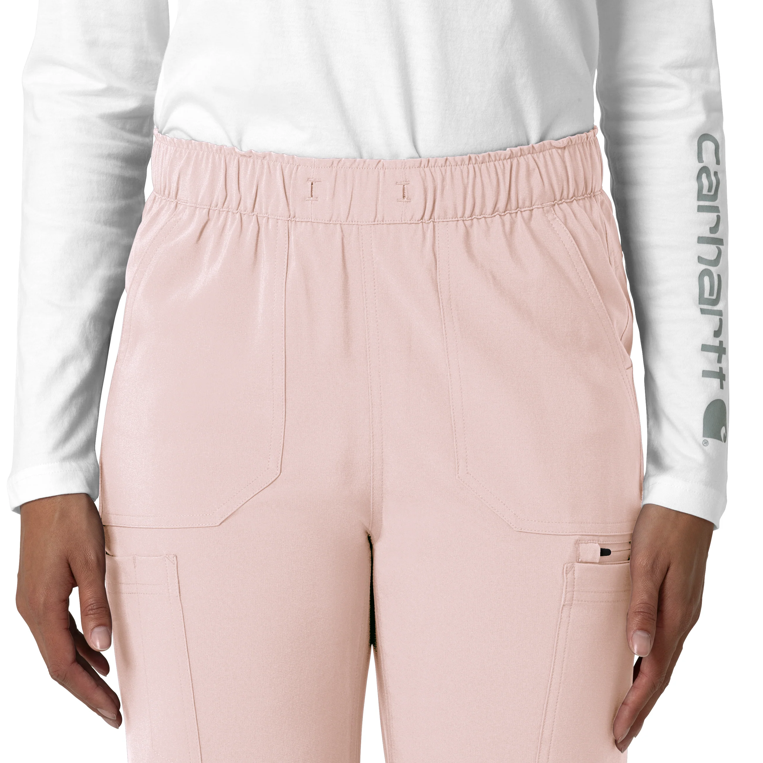 Carhartt Force Cross-Flex Women's Straight Leg Cargo Scrub Pant - Soft Rose - Image 5