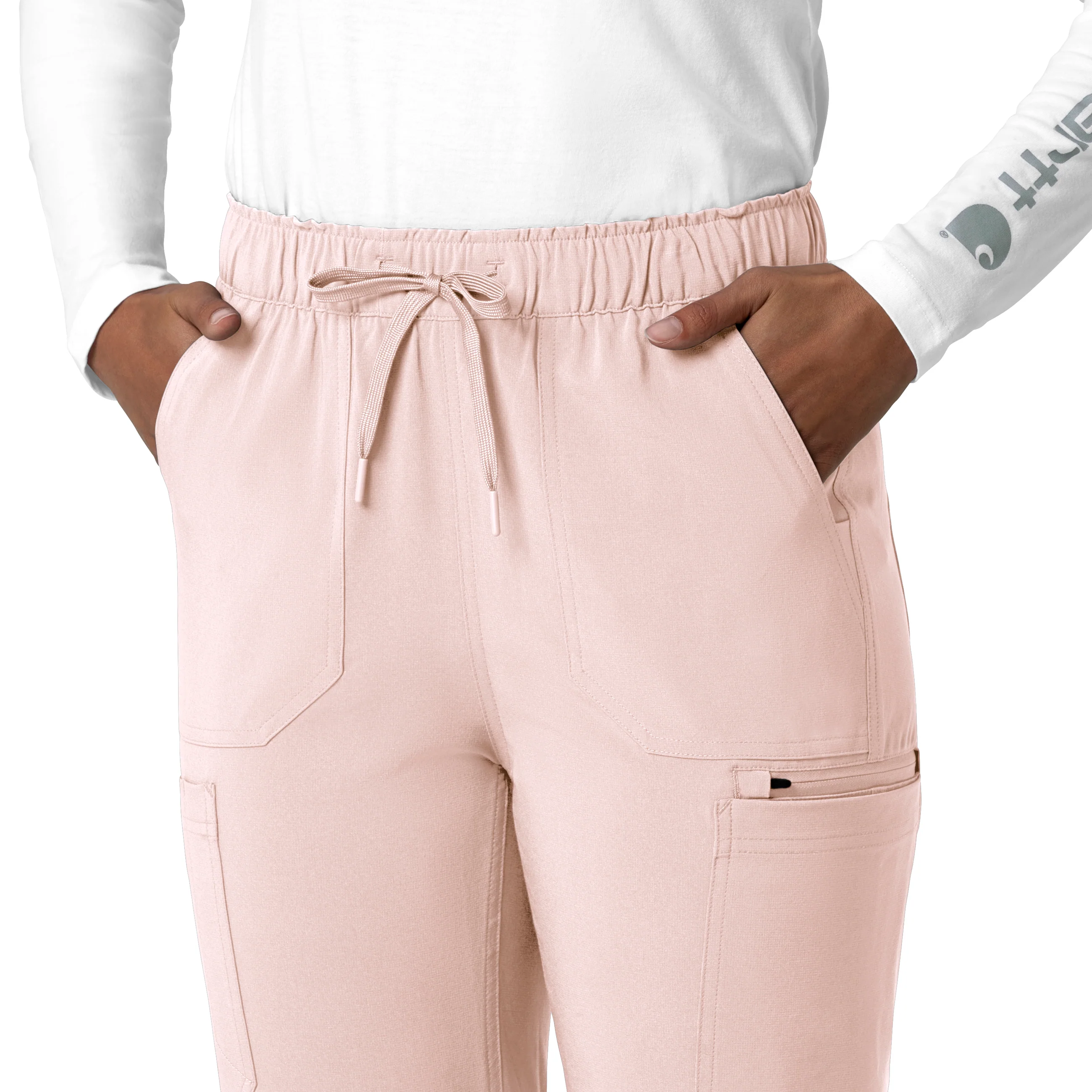 Carhartt Force Cross-Flex Women's Straight Leg Cargo Scrub Pant - Soft Rose - Image 7