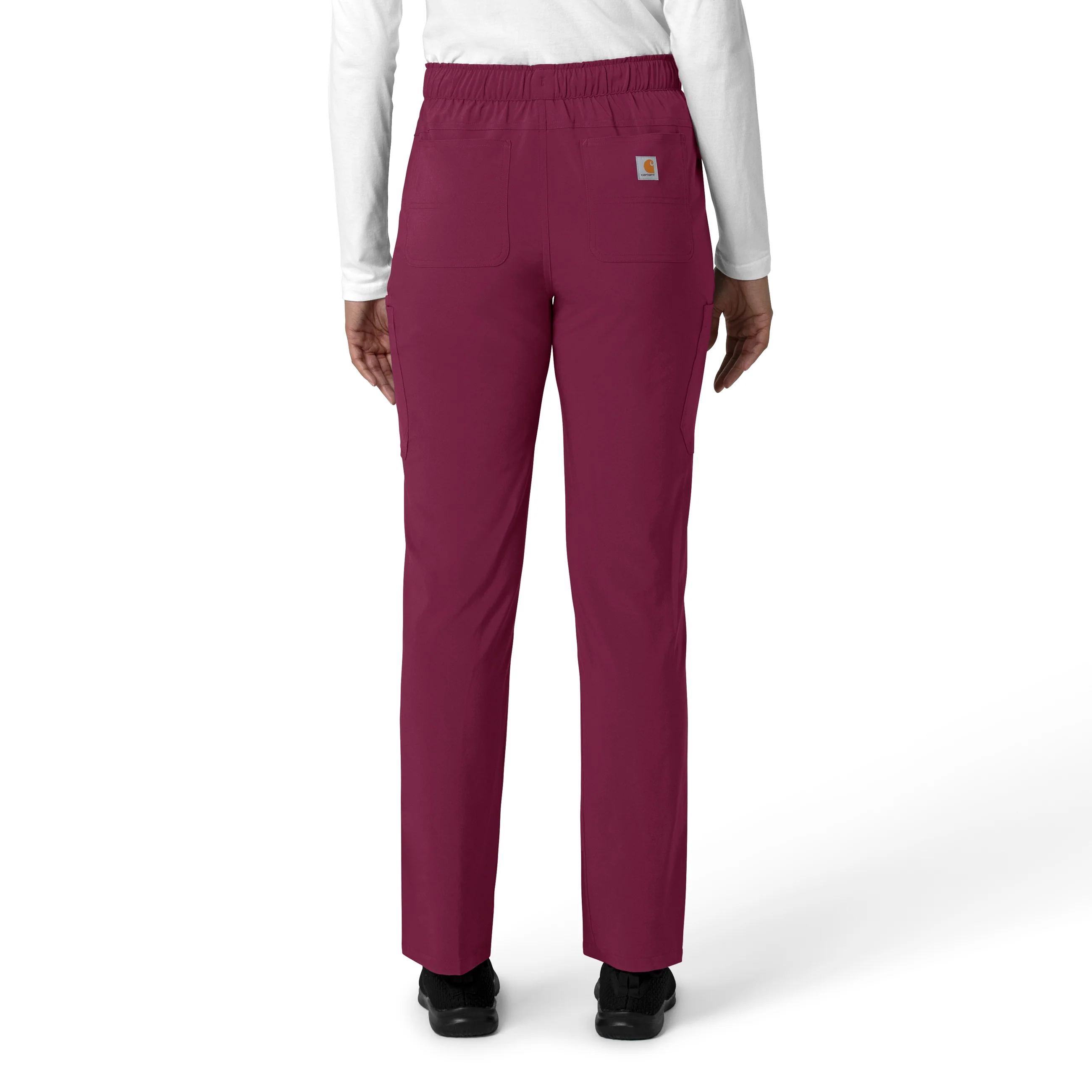 Carhartt Force Cross-Flex Women's Straight Leg Cargo Scrub Pant - Wine - Image 2