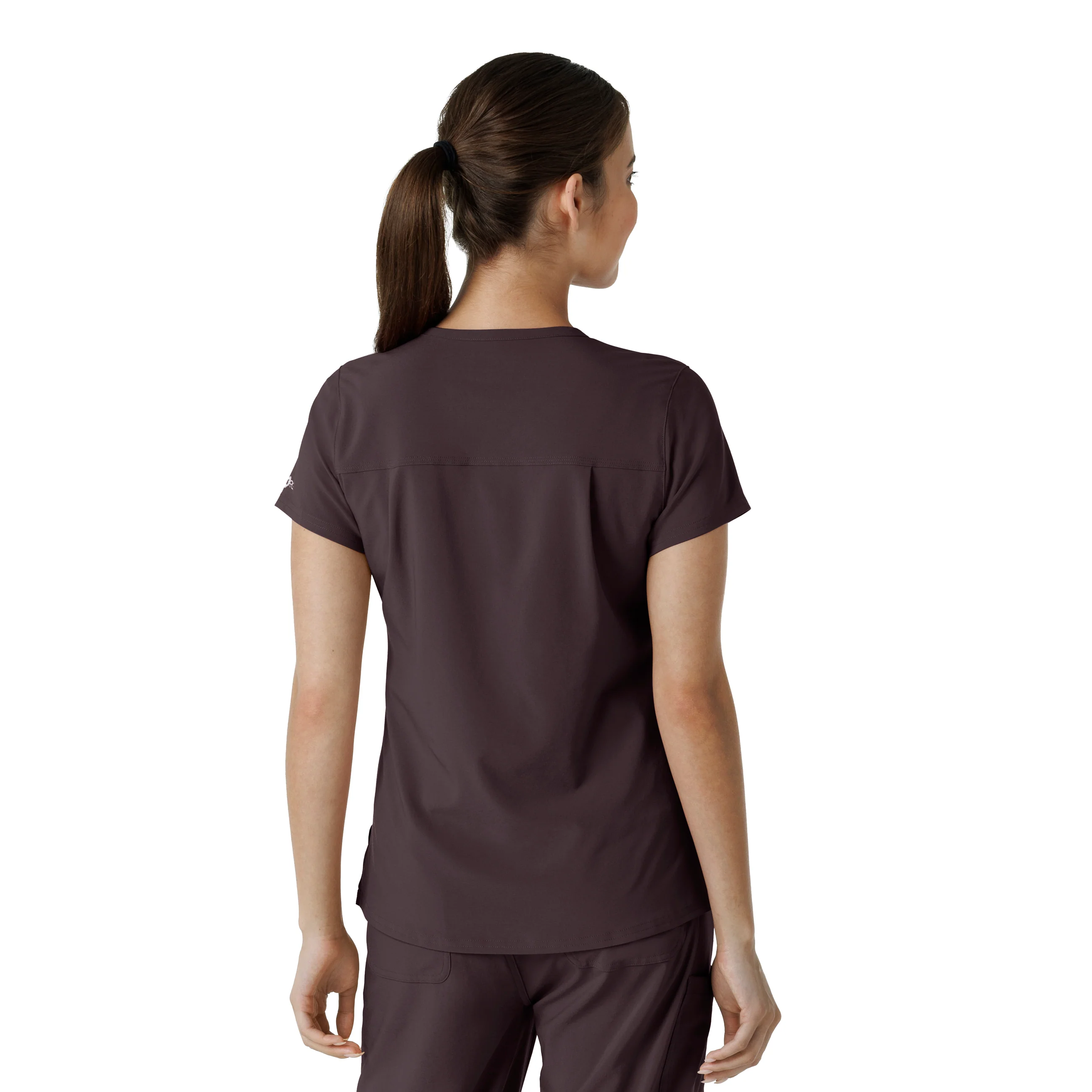 Carhartt Force Cross-Flex Women's Tuck-In Scrub Top - Dark Sepia - Image 2
