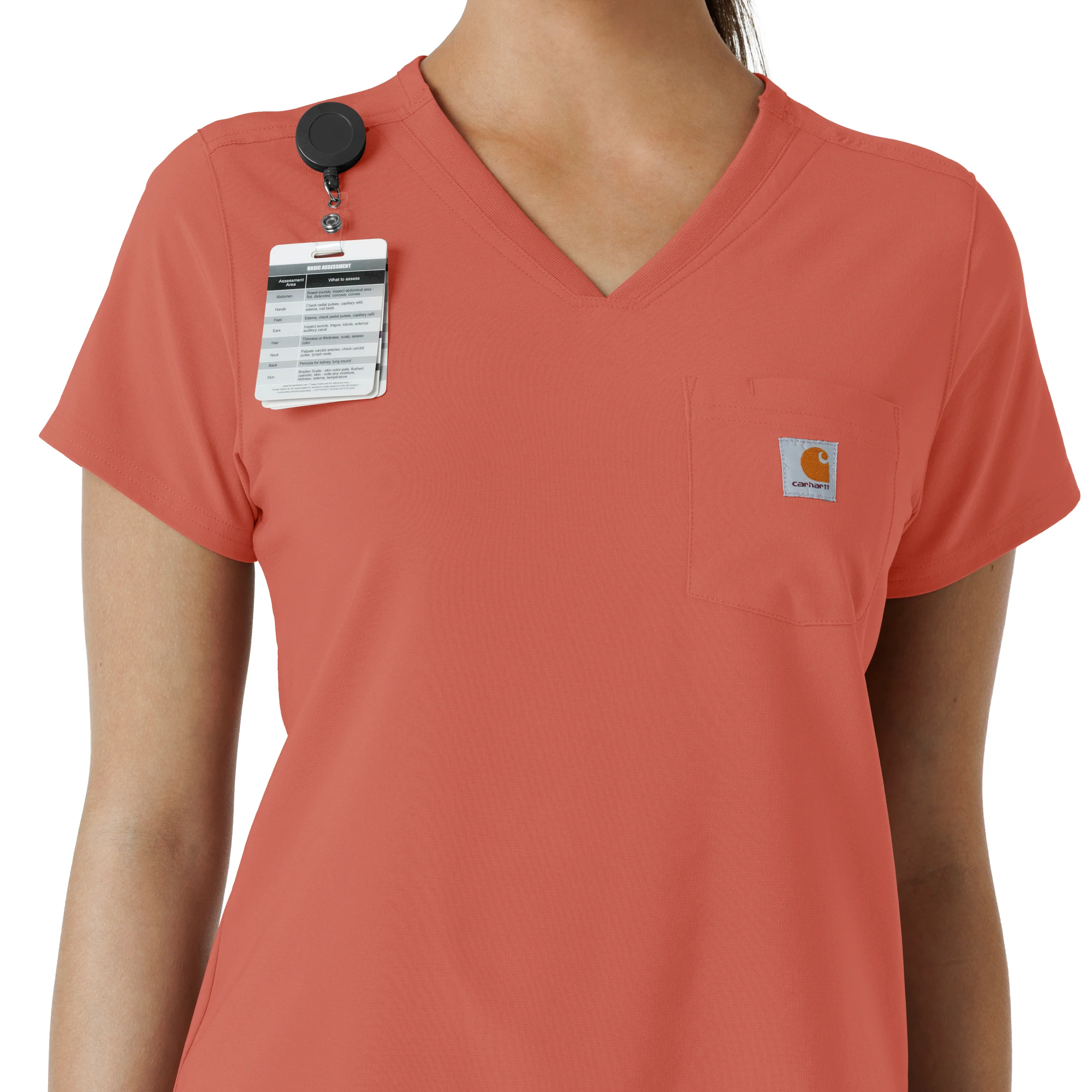 Carhartt Force Cross-Flex Women's Tuck-In Scrub Top - Dusty Cedar - Image 6