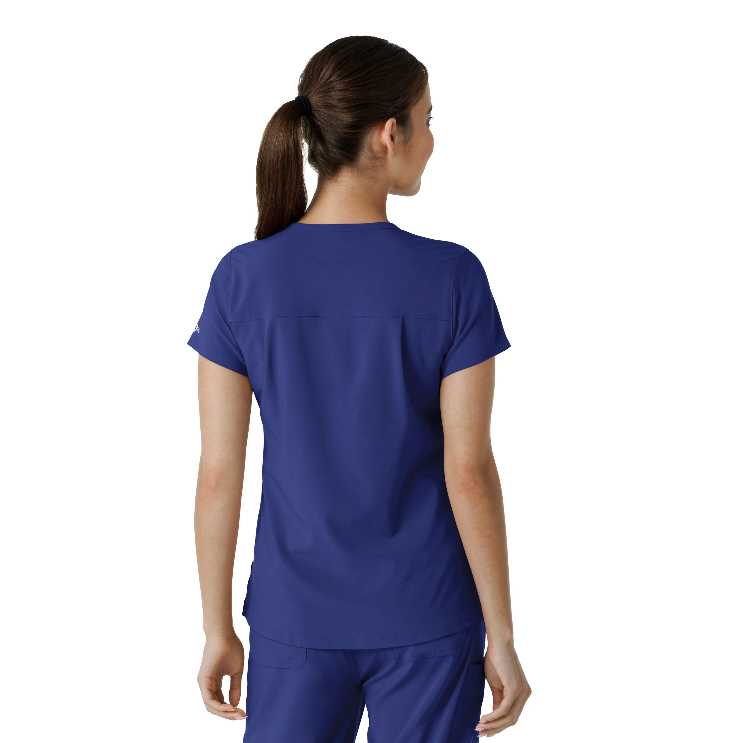Carhartt Force Cross-Flex Women's Tuck-In Scrub Top - Galaxy Blue - Image 2
