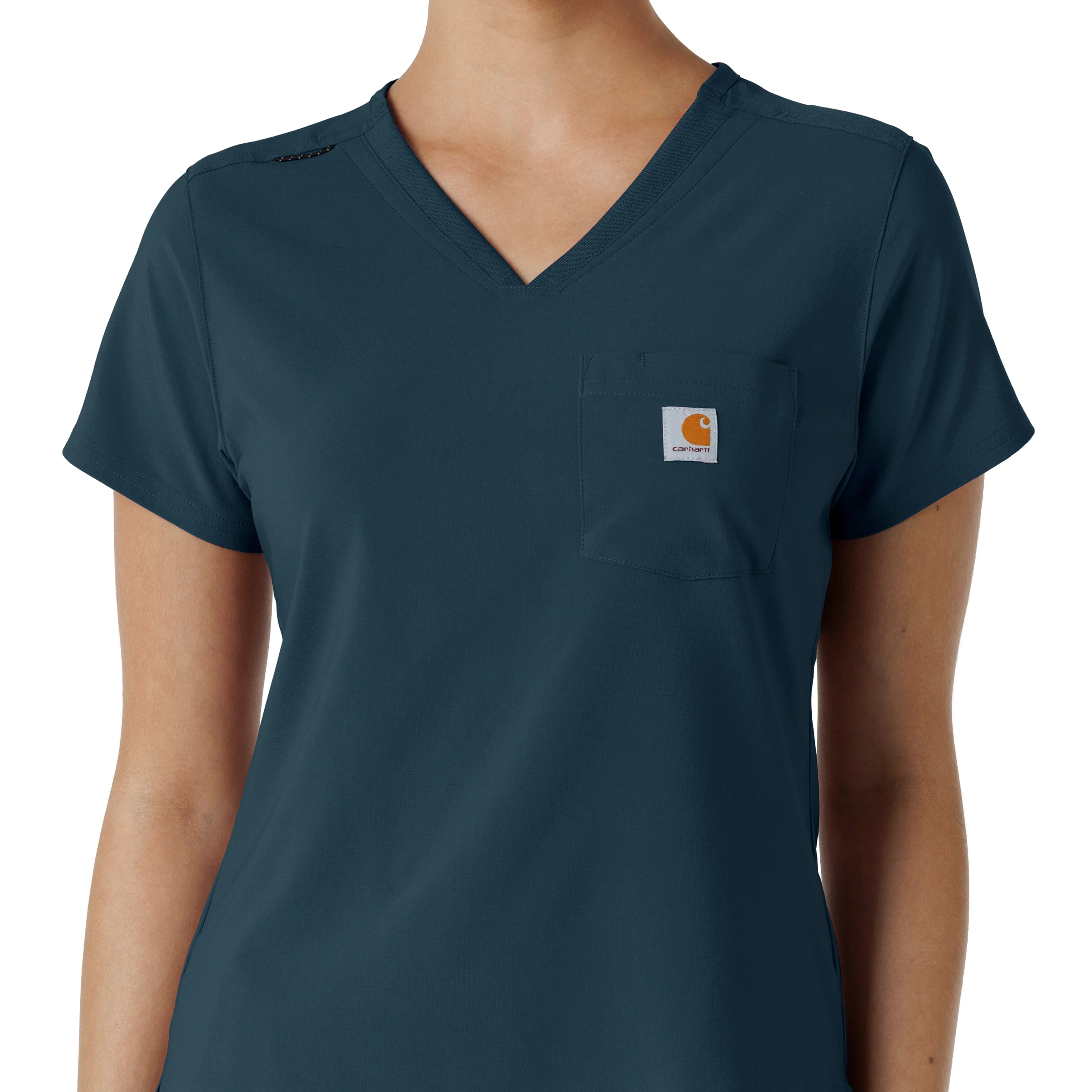 Carhartt Force Cross-Flex Women's Tuck-In Scrub Top - Deep Navy - Image 5