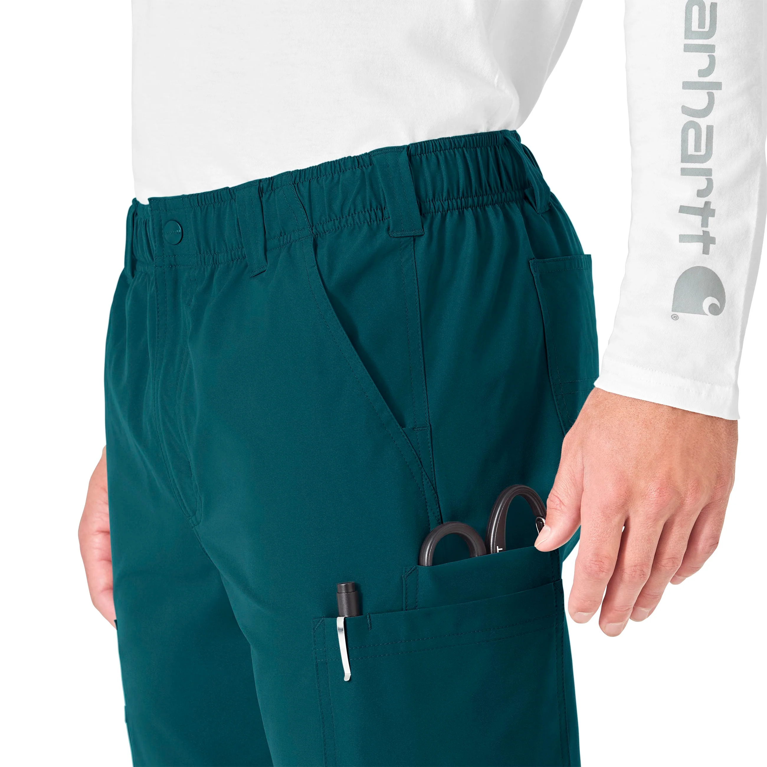 Carhartt Force Essentials Men's Straight Leg Cargo Scrub Pant - Caribbean Blue - Image 6