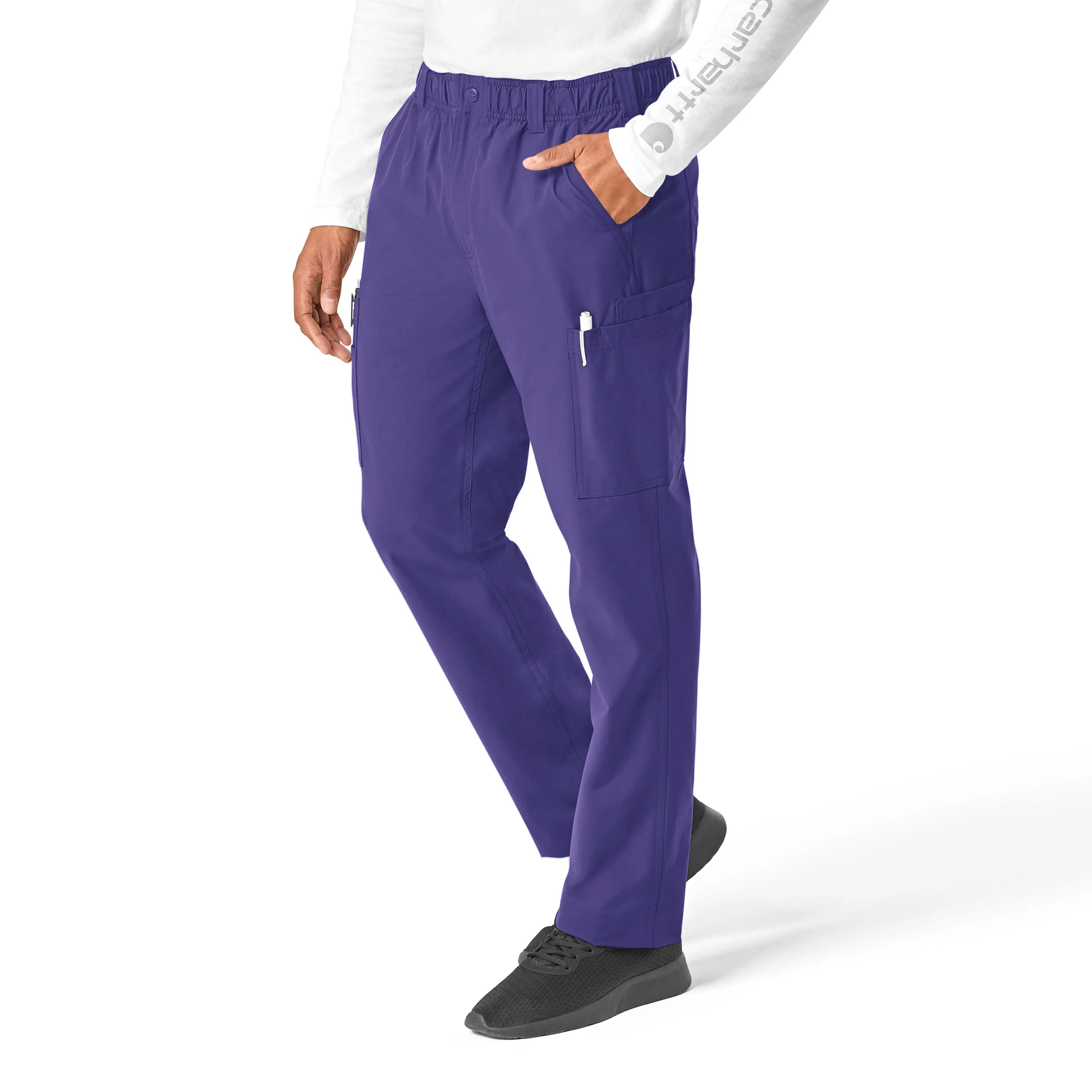 Carhartt Force Essentials Men's Straight Leg Cargo Scrub Pant - Grape - Image 3