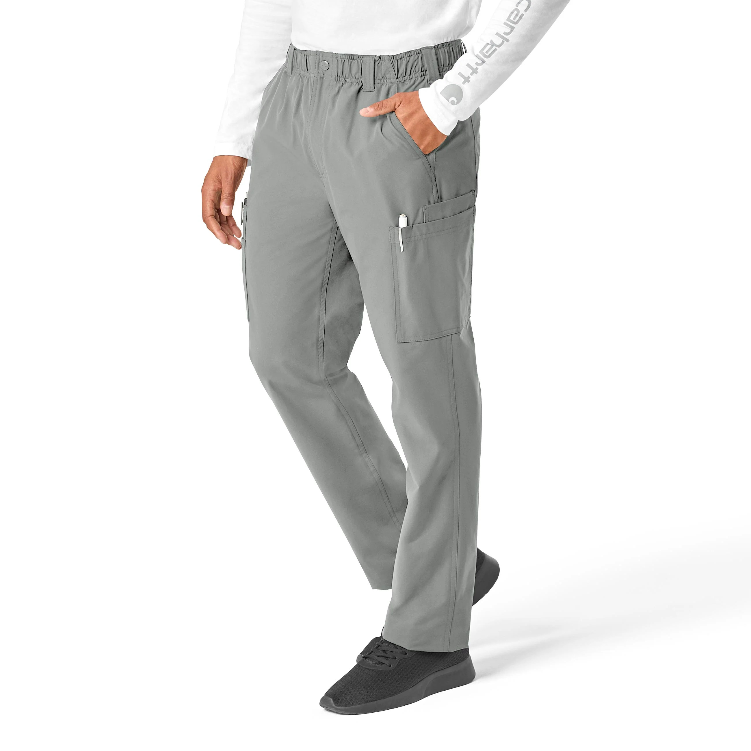 Carhartt Force Essentials Men's Straight Leg Cargo Scrub Pant - Grey - Image 3